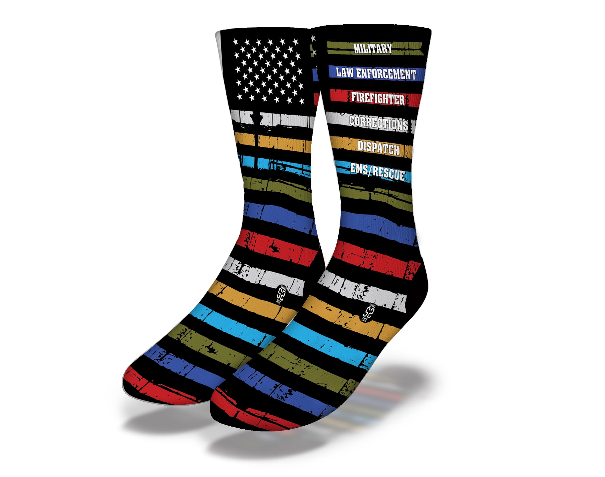 Thin Blue Line (style 5) Socks featuring a stylish design representing law enforcement support.