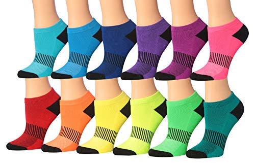 Tipi Toe Women's 12-Pairs Low Cut Athletic Sport Performance Socks displayed in various colors and styles, showcasing their low cut design and quality fabric.