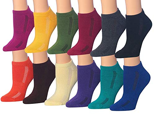 Tipi Toe Women's 12-Pairs Low Cut Athletic Sport Performance Socks displayed in various colors and styles, showcasing their low cut design and comfortable fabric.