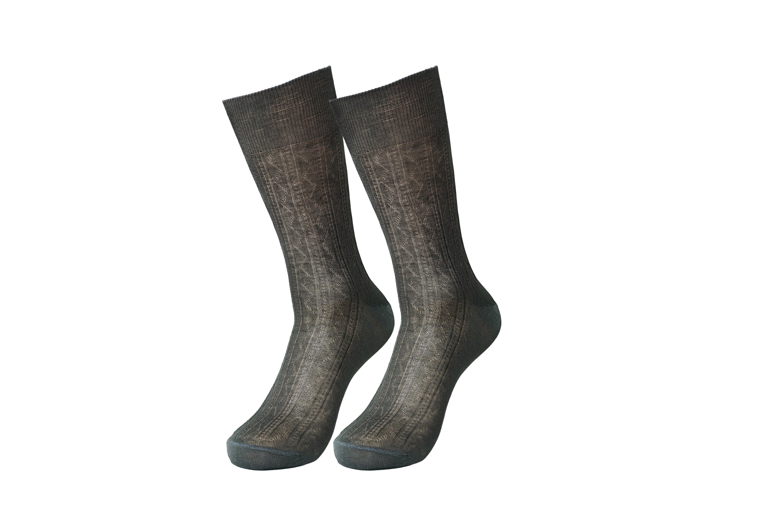 A pair of luxurious tittimitti® 100% Mercerized 'Filo di Scozia' Cotton Men's Dress Socks, showcasing their silky smooth texture and elegant design.