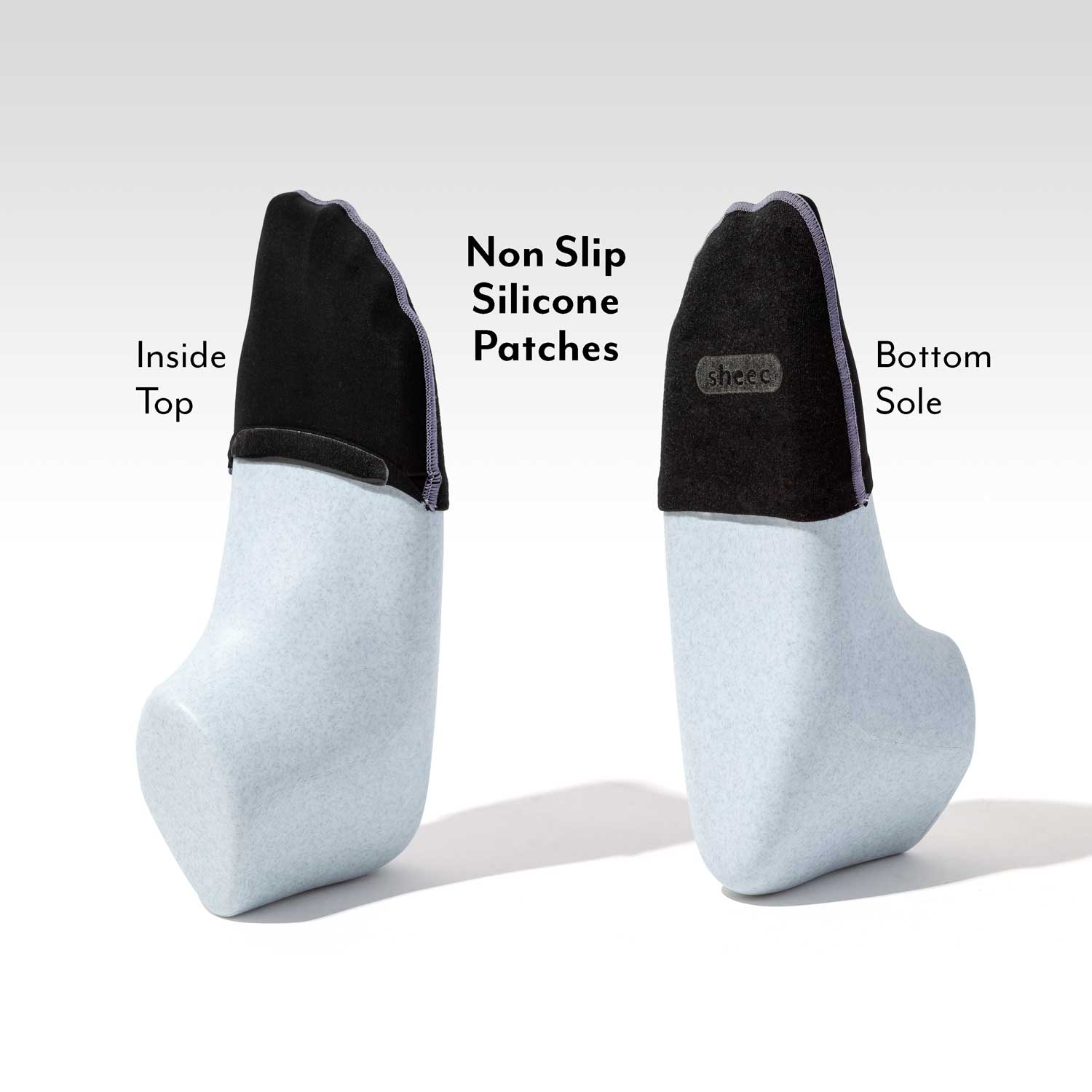 Ultra Thin InvisiLite Toe Cover Half Socks for Women, featuring a lightweight design and non-skid bottom, ideal for backless shoes and mules.