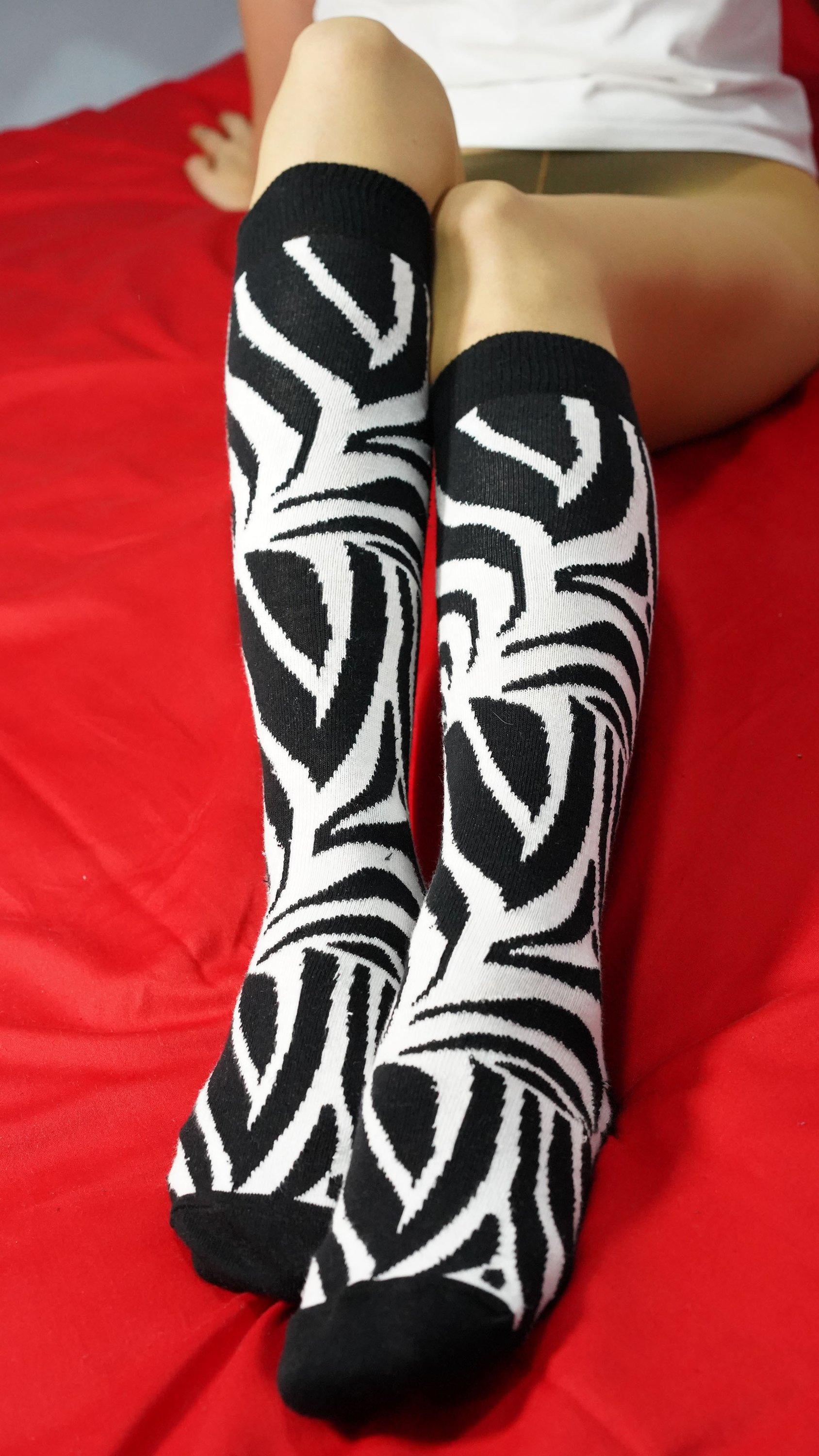 A vibrant set of Women's Animal Kingdom Knee High Socks featuring colorful animal patterns, perfect for adding a fun touch to any outfit.