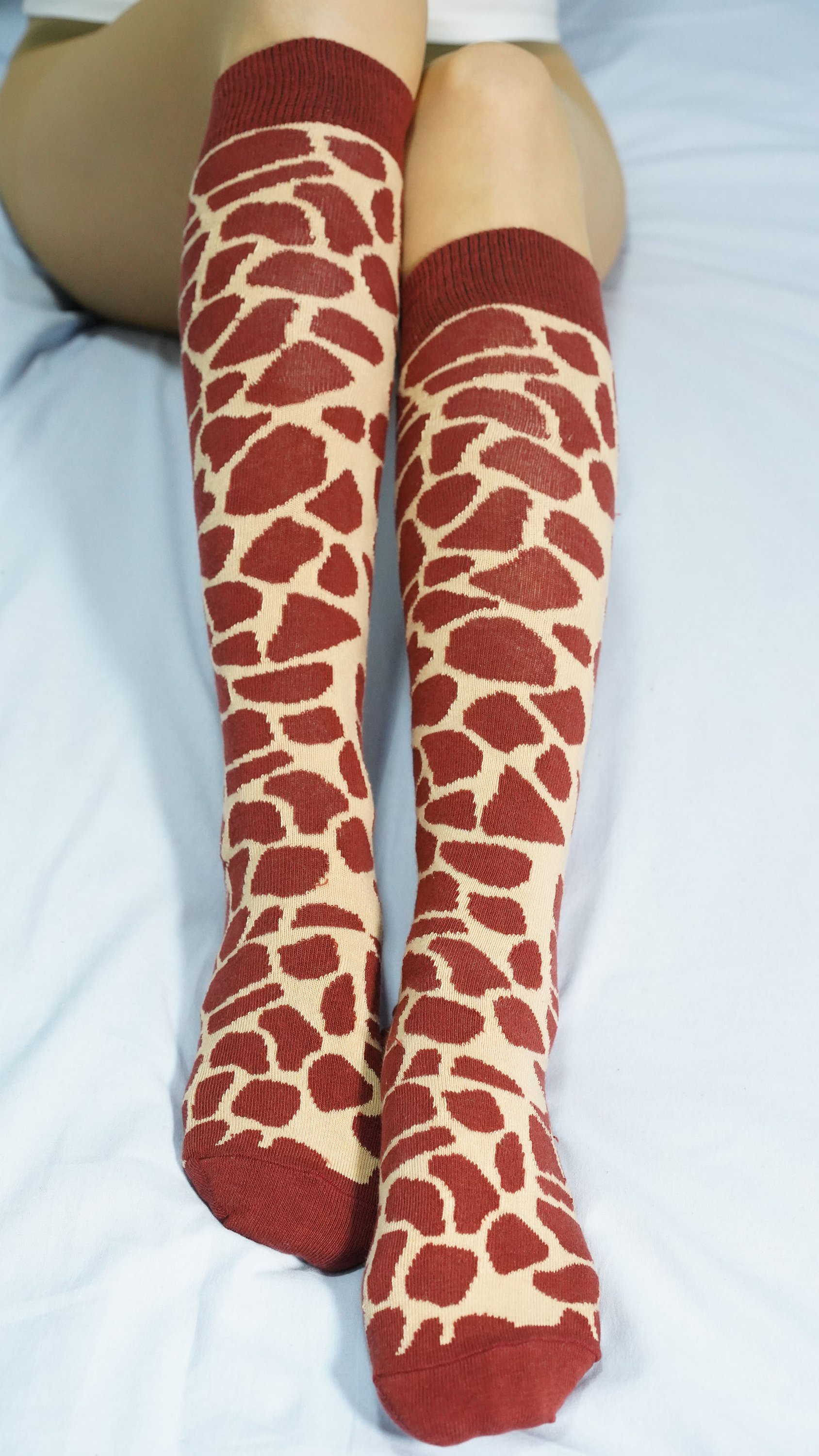 A vibrant set of Women's Animal Kingdom Knee High Socks featuring colorful animal patterns, perfect for adding a fun touch to any outfit.