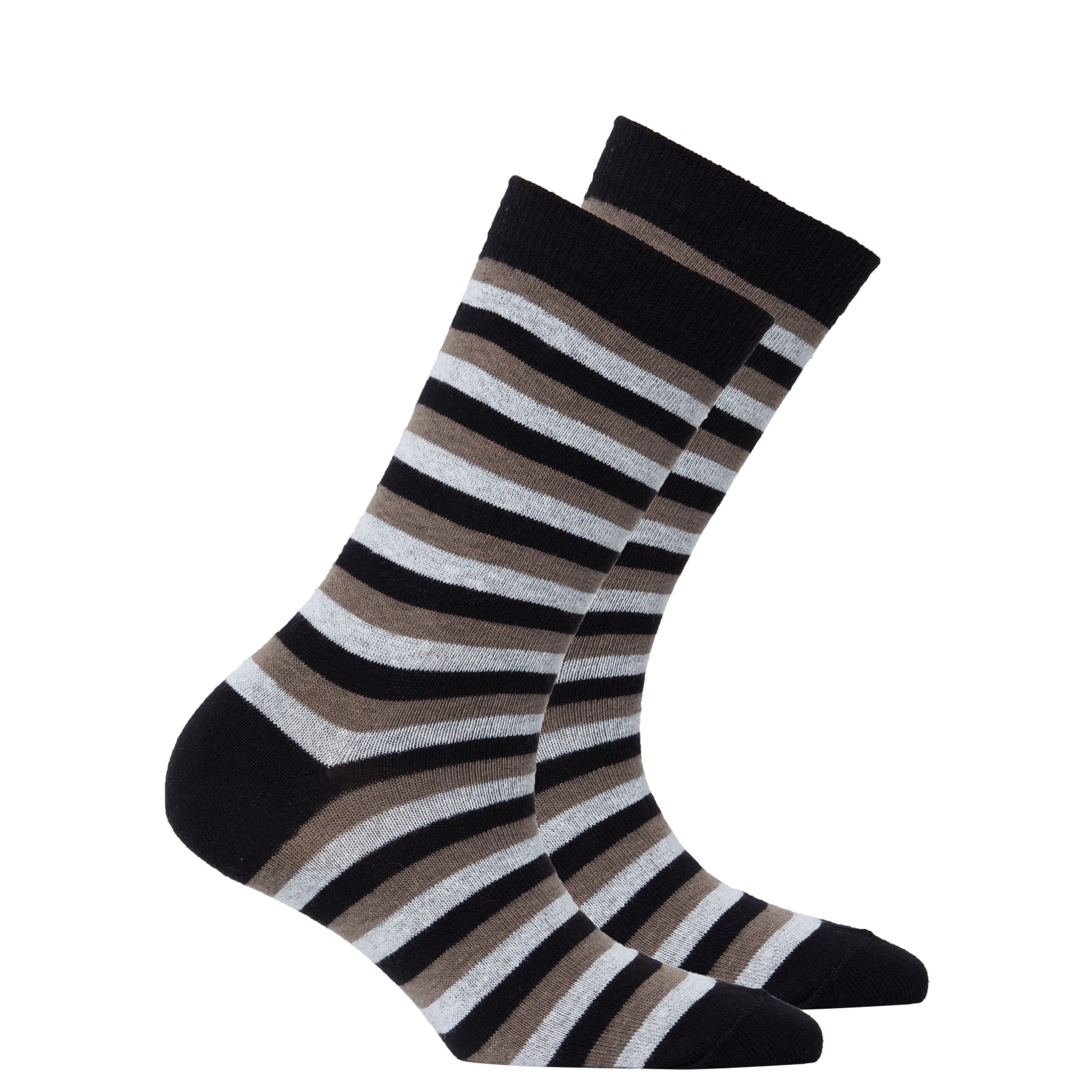 A pair of stylish Women's Charcoal Stripe Socks featuring a trendy design, made from soft Turkish cotton for comfort.