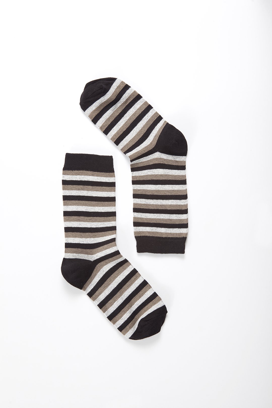 A pair of stylish Women's Charcoal Stripe Socks featuring a trendy design, made from soft Turkish cotton for comfort.