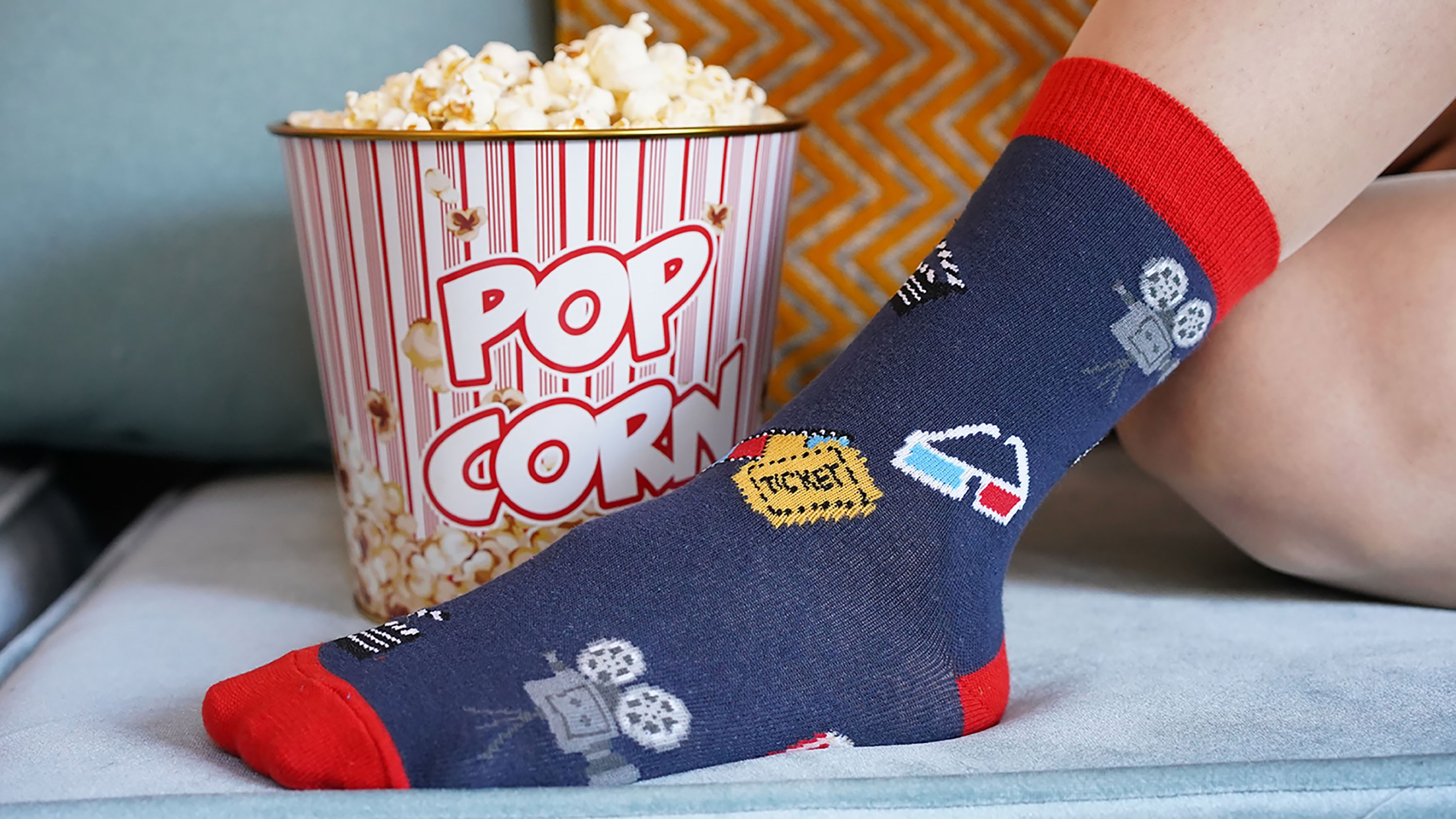 Colorful Women's Cinema Socks made from premium Turkish cotton, featuring trendy patterns and a comfortable fit.