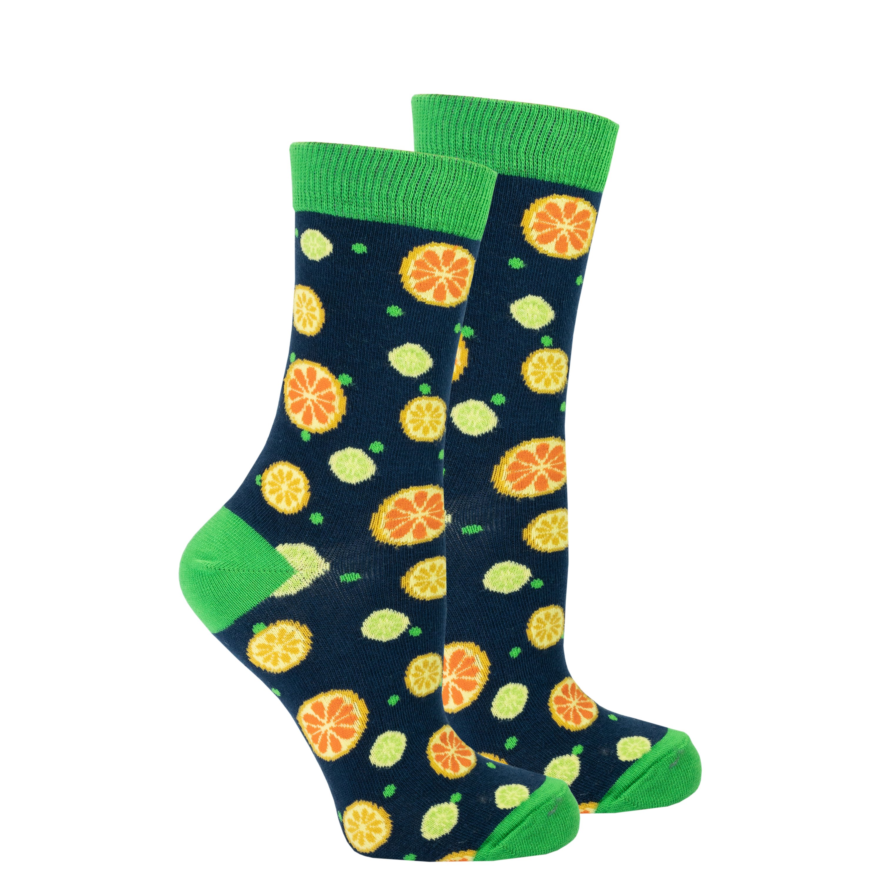 Colorful Women's Citrus Socks made from soft Turkish cotton, featuring trendy patterns and designs for a fun touch to any outfit.