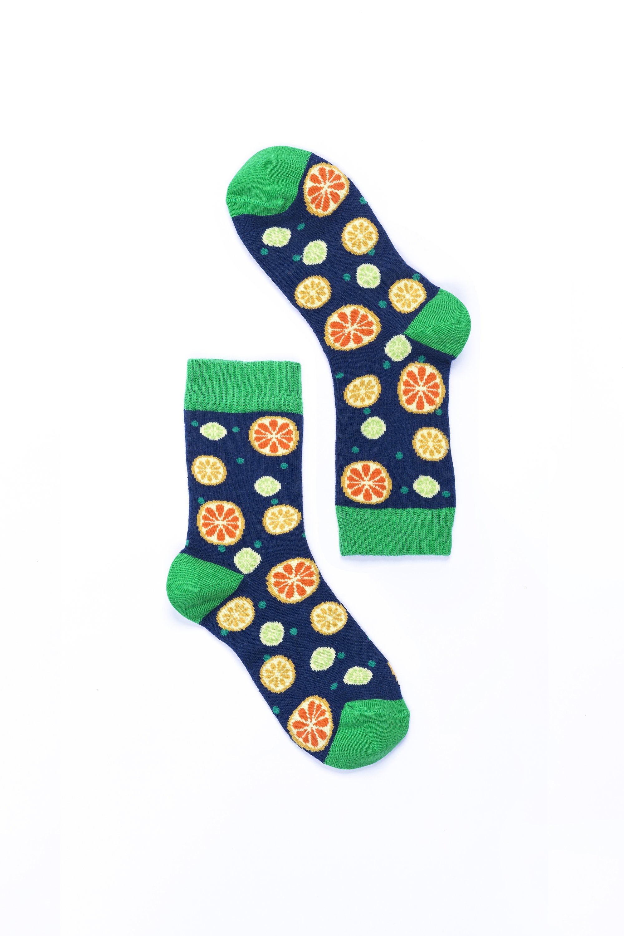 Colorful Women's Citrus Socks made from soft Turkish cotton, featuring trendy patterns and designs for a fun touch to any outfit.