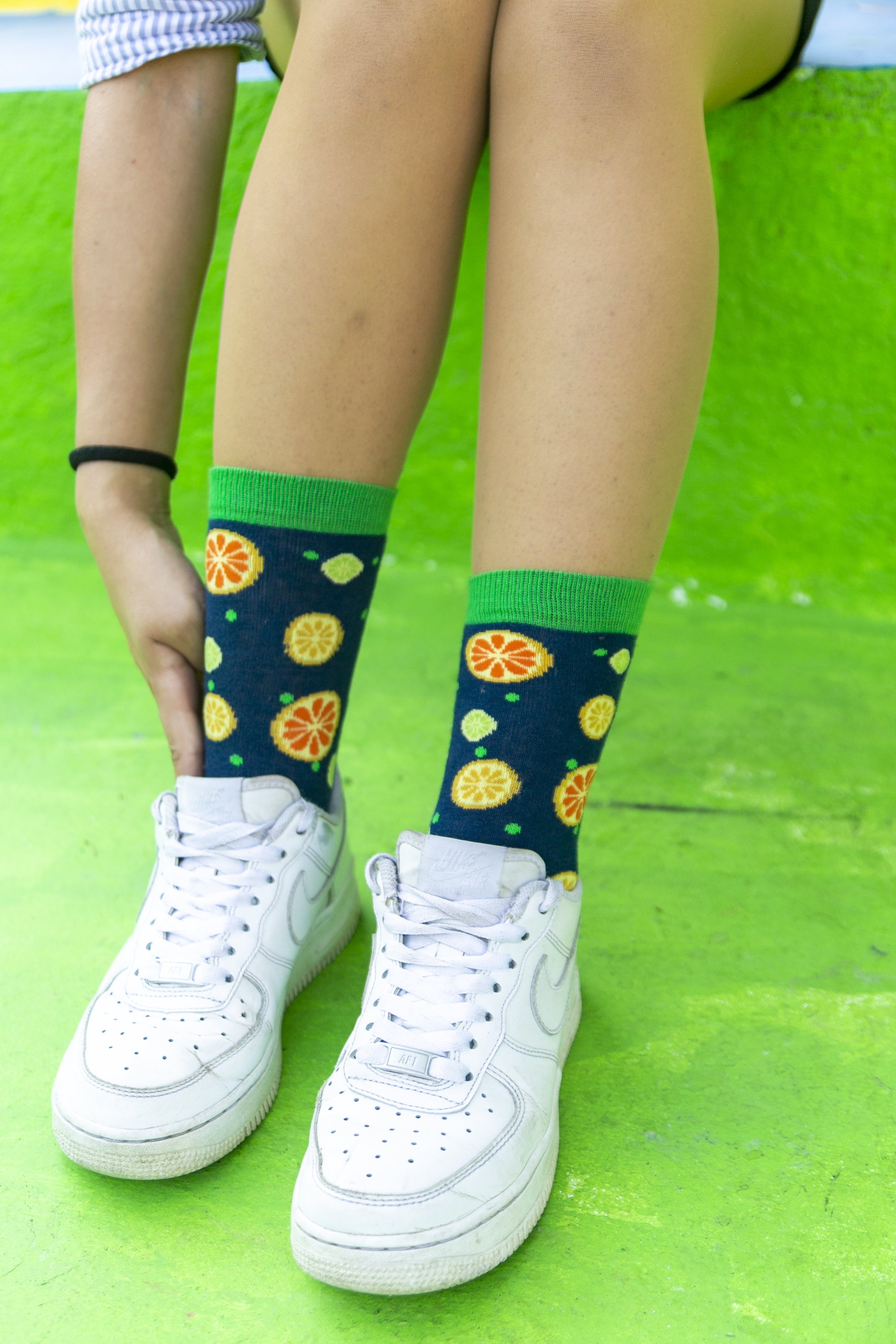 Colorful Women's Citrus Socks made from soft Turkish cotton, featuring trendy patterns and designs for a fun touch to any outfit.