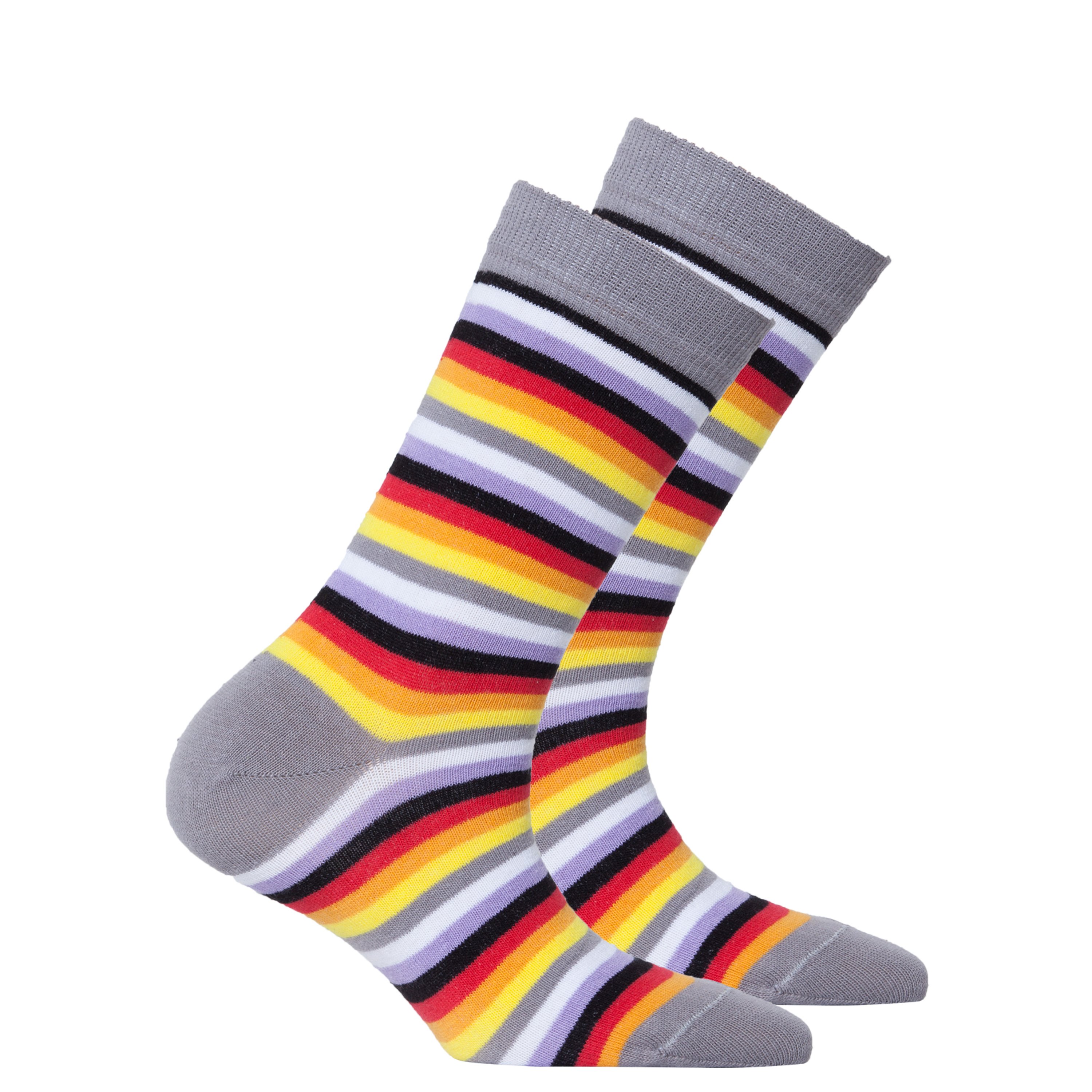 A pair of colorful Women's Cloud Stripe Socks featuring trendy patterns and soft fabric, perfect for adding style to any outfit.