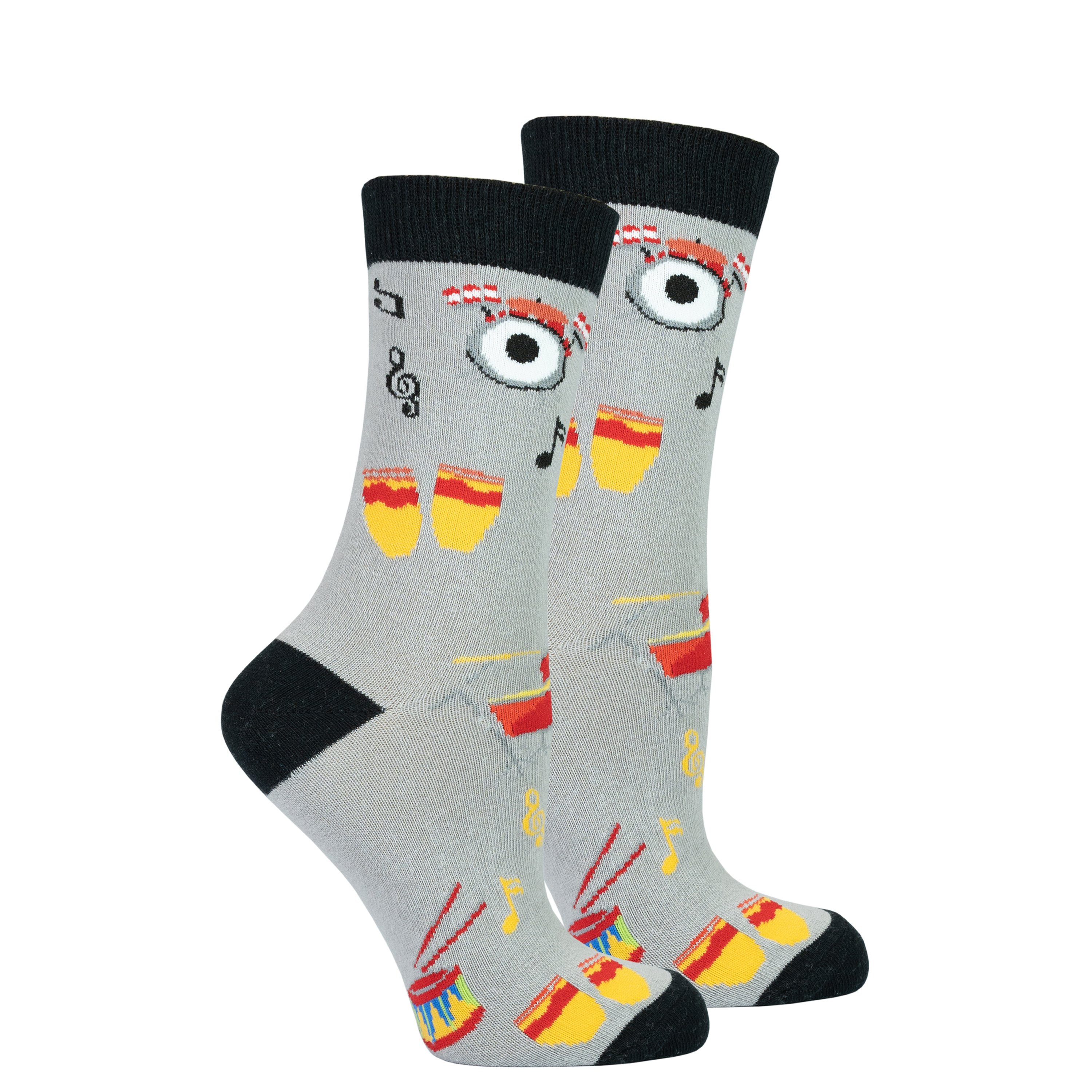 Colorful Women's Drums Socks made from premium Turkish cotton, featuring trendy patterns and designs for a fun and stylish look.