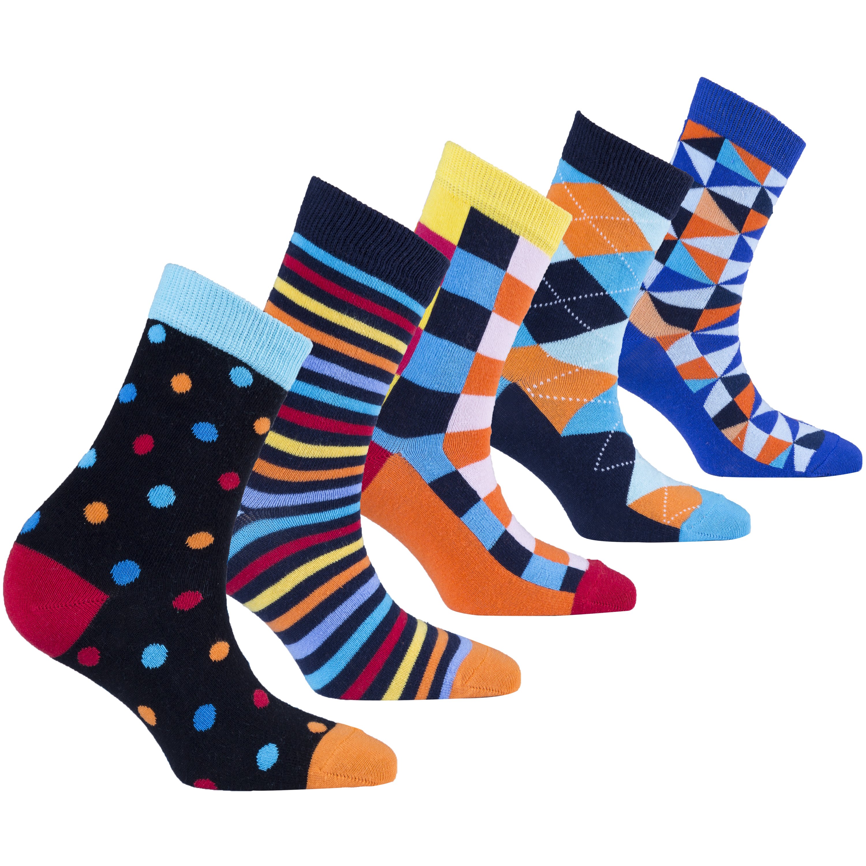 A colorful assortment of women's fashionable mix set socks featuring trendy patterns and soft cotton material.