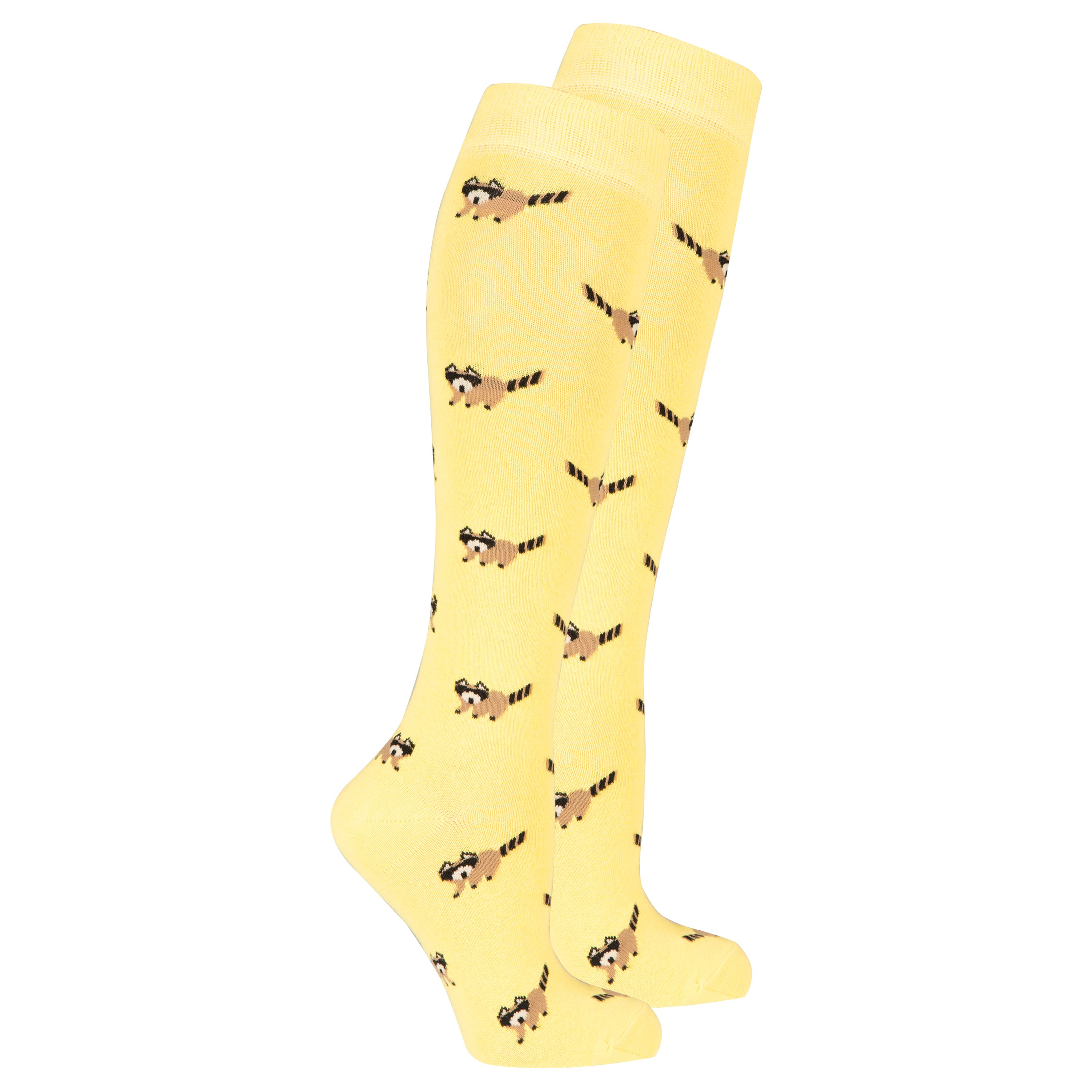 A pair of Women's Fox Knee High Socks featuring colorful and trendy designs, made from soft Turkish cotton for comfort.