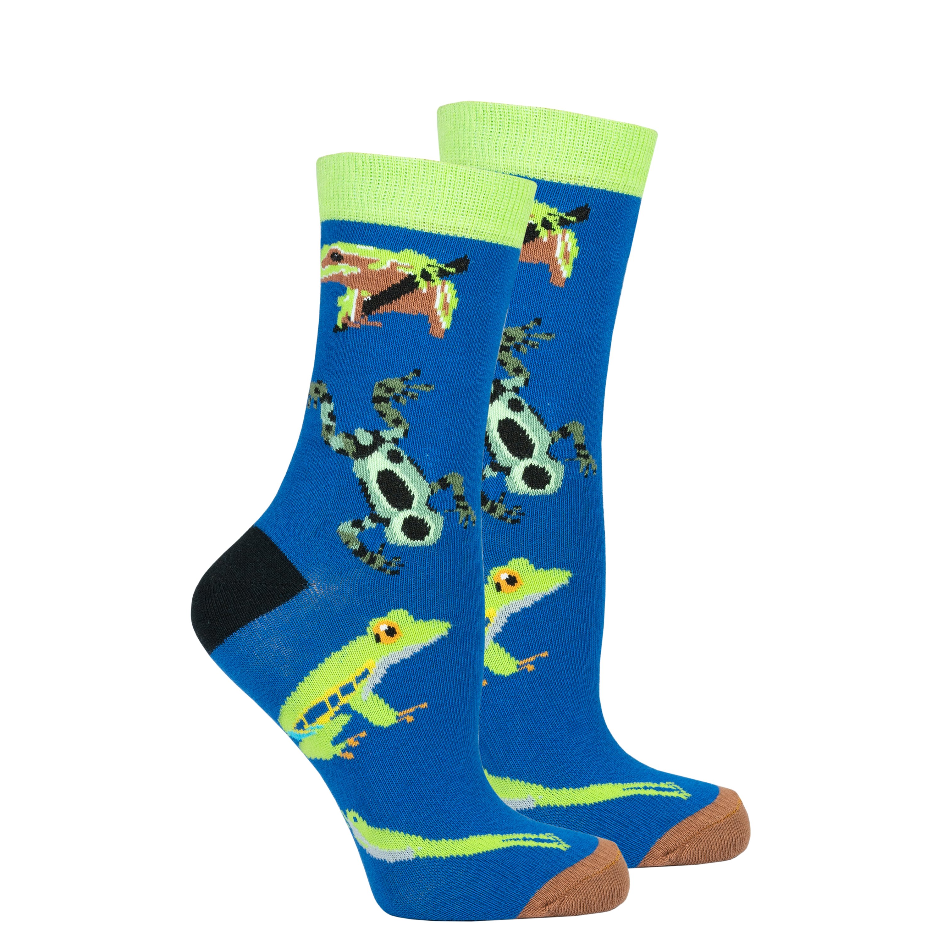 Colorful Women's Frog Socks made from premium Turkish cotton, featuring a playful frog design.