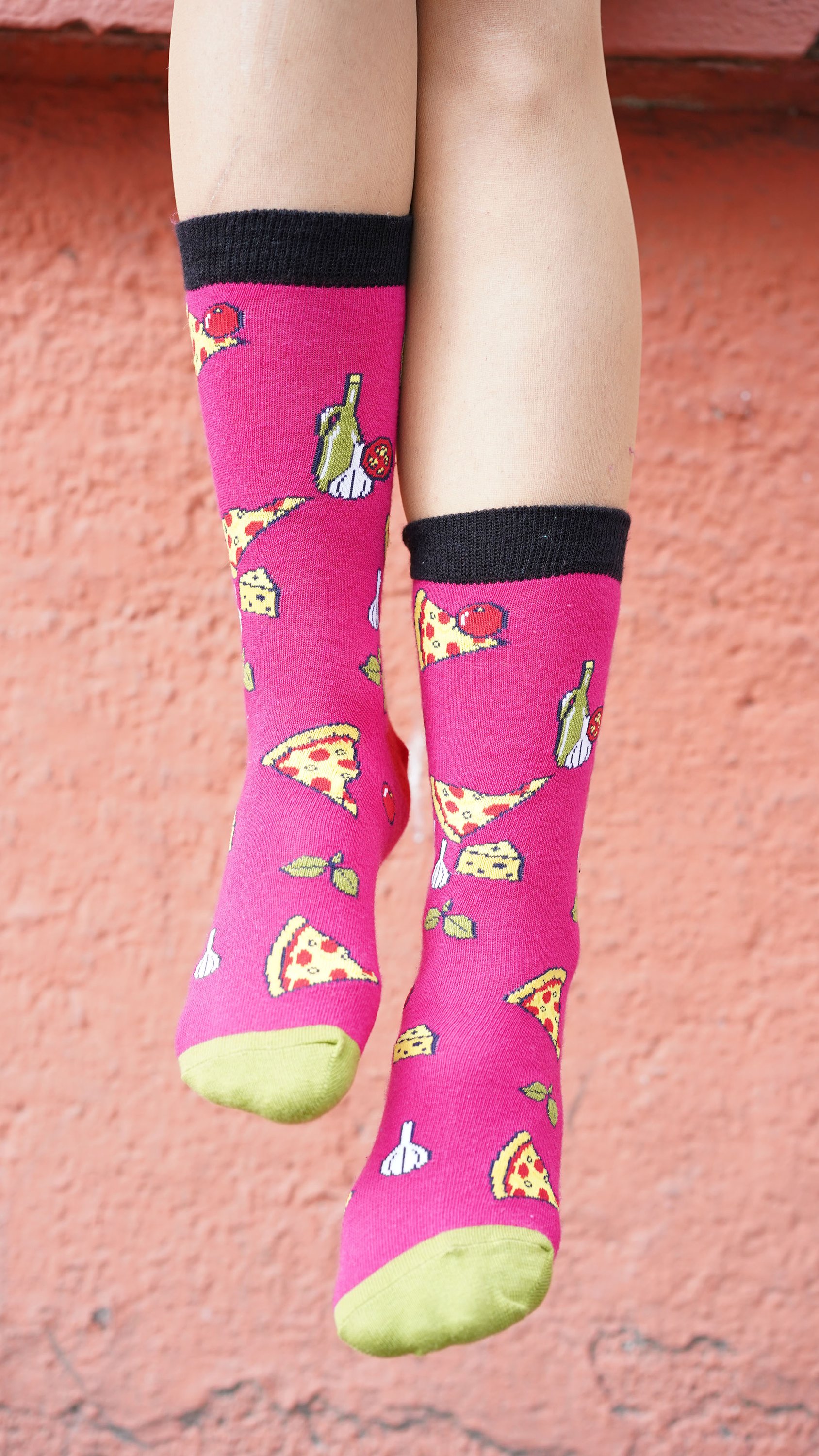 A vibrant set of women's fun socks featuring colorful patterns and trendy designs, perfect for adding a stylish touch to any outfit.