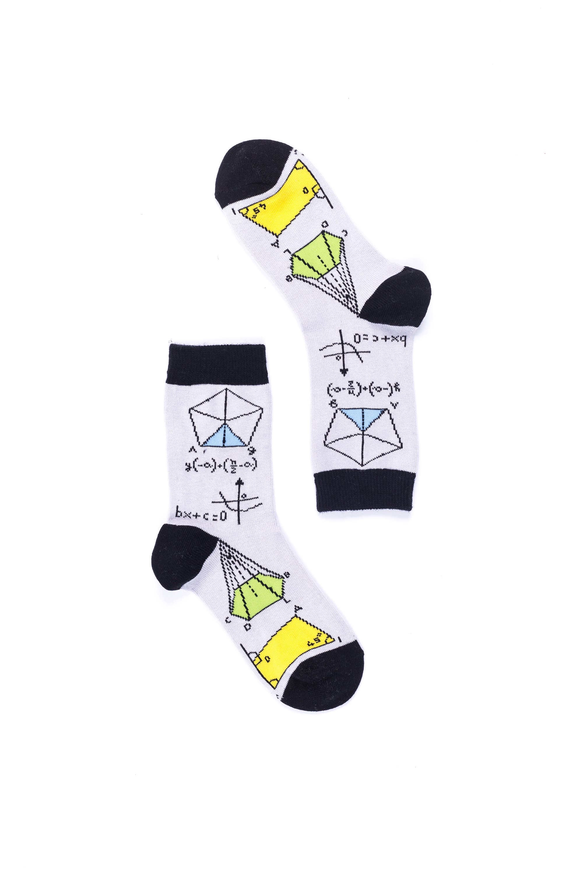 Colorful Women's Geometry Socks featuring trendy geometric patterns made from soft Turkish cotton.