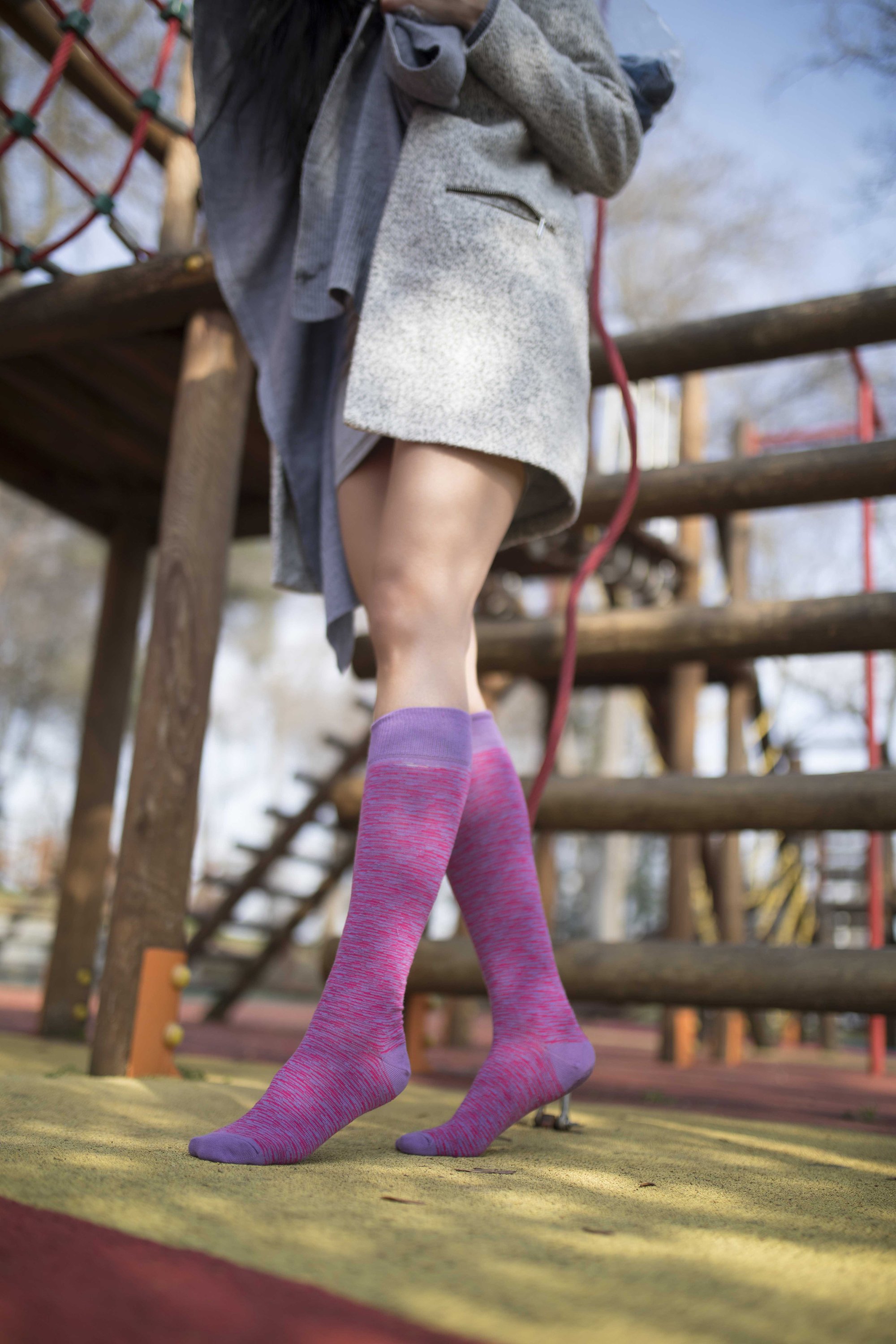 A vibrant set of Women's Grizzled Knee High Socks featuring colorful patterns and designs, perfect for adding style and comfort to any outfit.