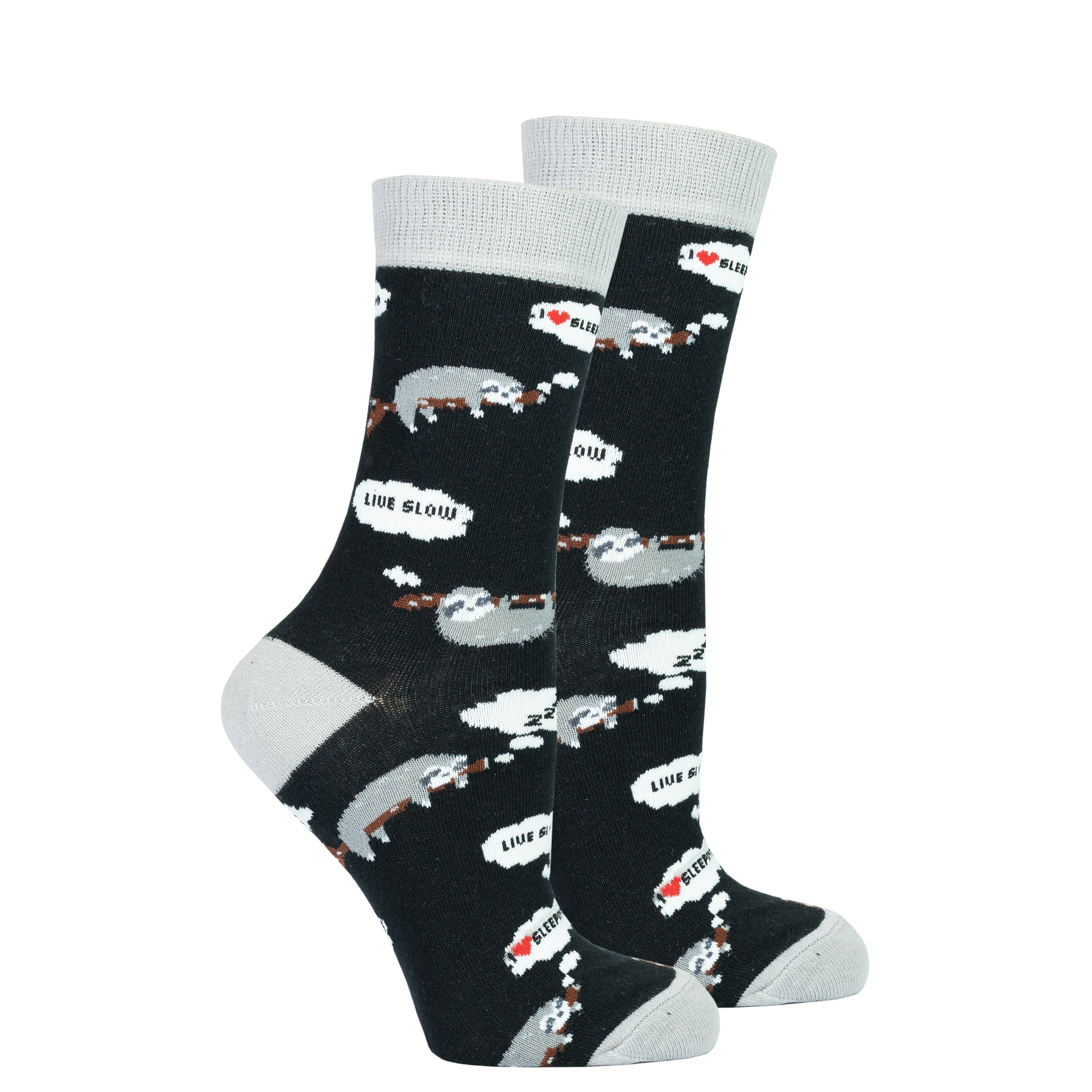 Colorful Women's Lazy Sloth Socks featuring a playful sloth design, made from soft Turkish cotton for comfort.