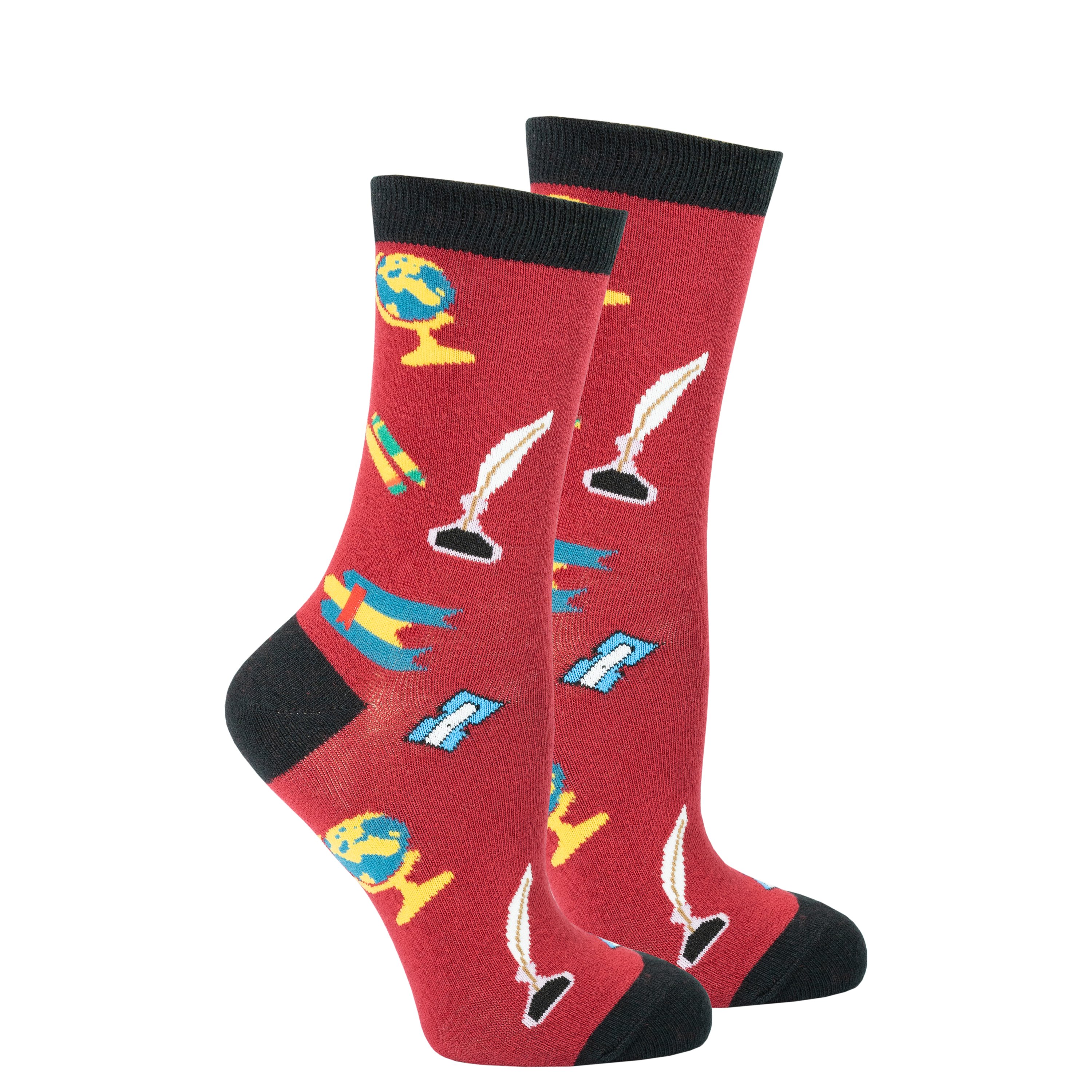 Colorful Women's Literature Socks made from soft Turkish cotton, featuring trendy patterns and designs.