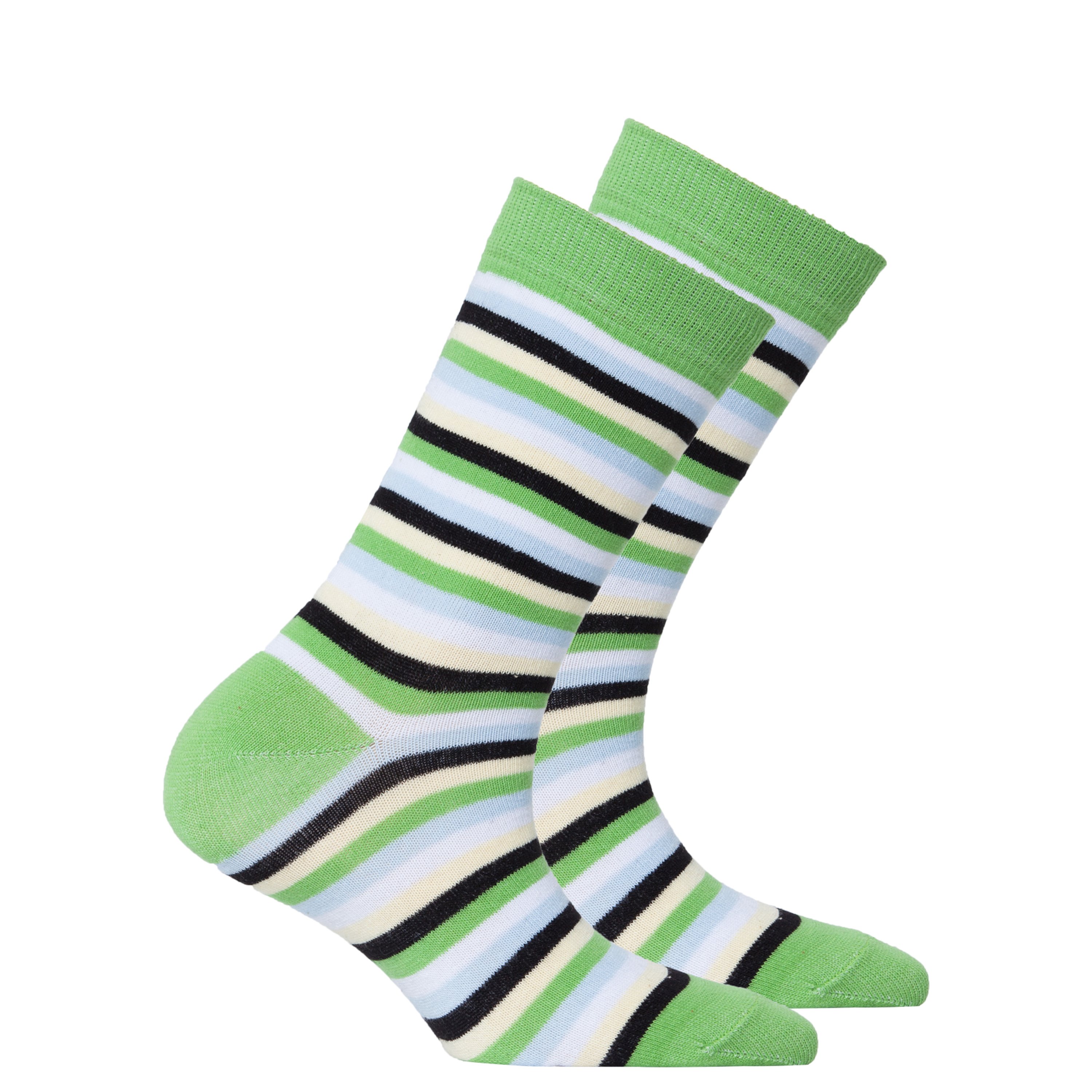 A pair of Women's Mint Stripe Socks featuring vibrant mint stripes and a comfortable fit, perfect for adding style to any outfit.