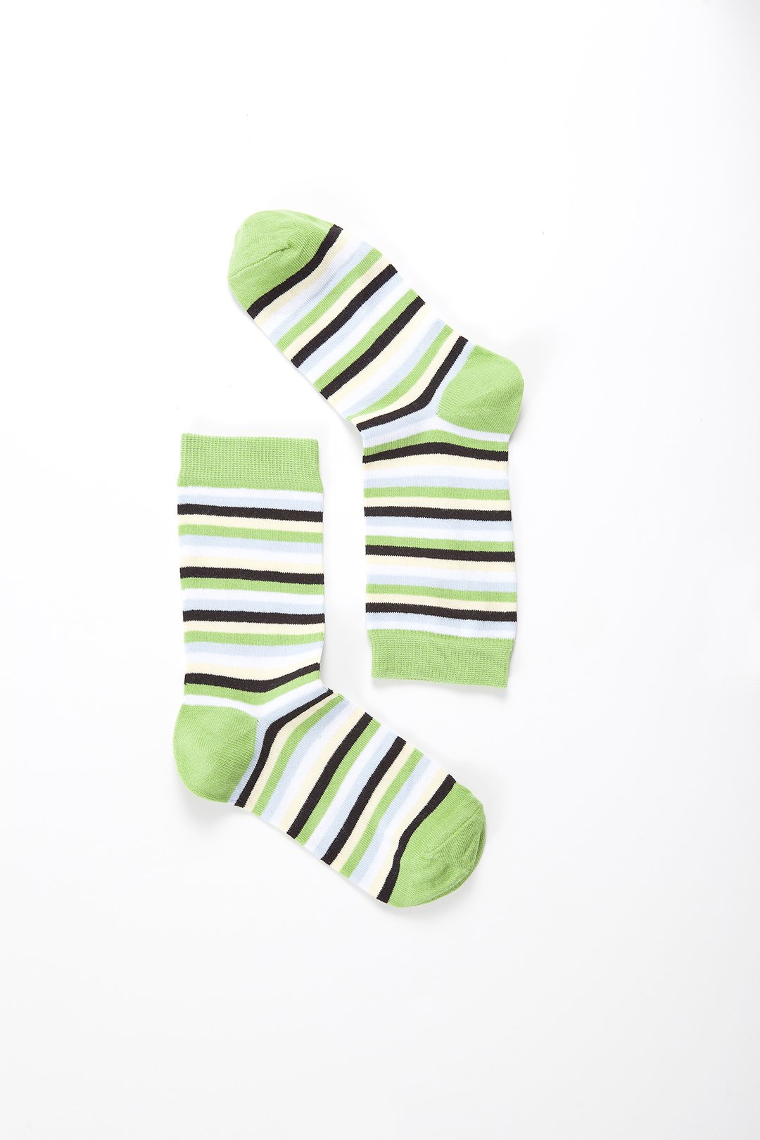 A pair of Women's Mint Stripe Socks featuring vibrant mint stripes and a comfortable fit, perfect for adding style to any outfit.