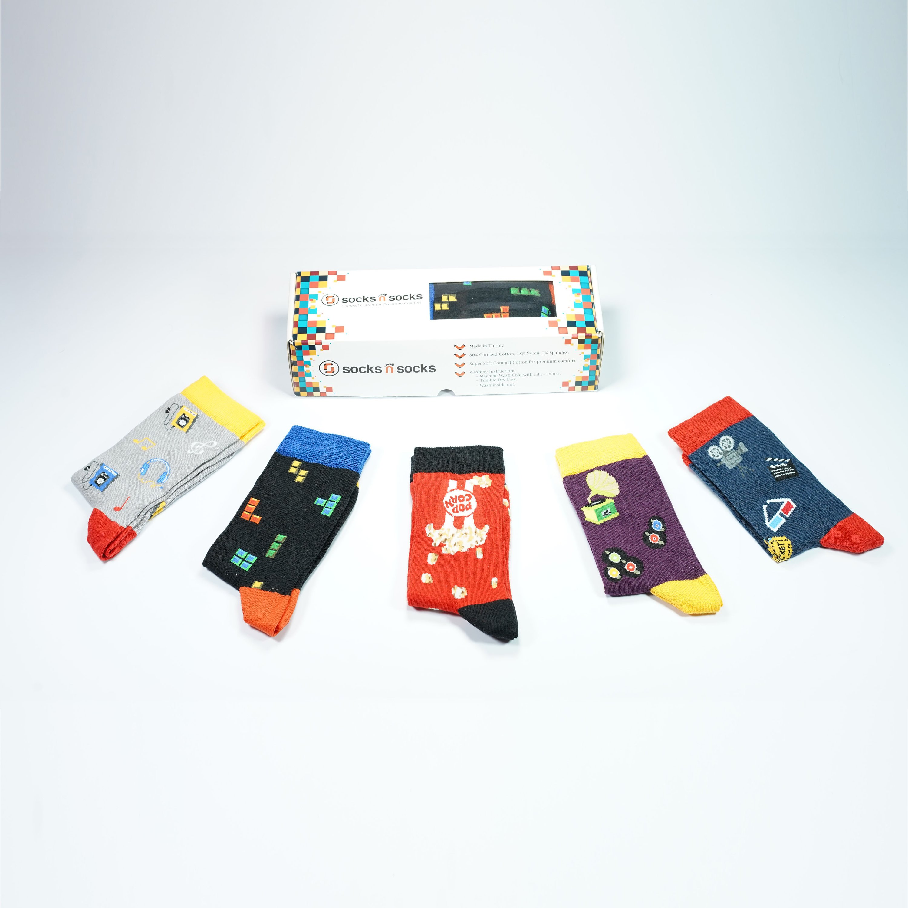 Colorful Women's More Fun Socks Set featuring trendy patterns and premium cotton for comfort and style.