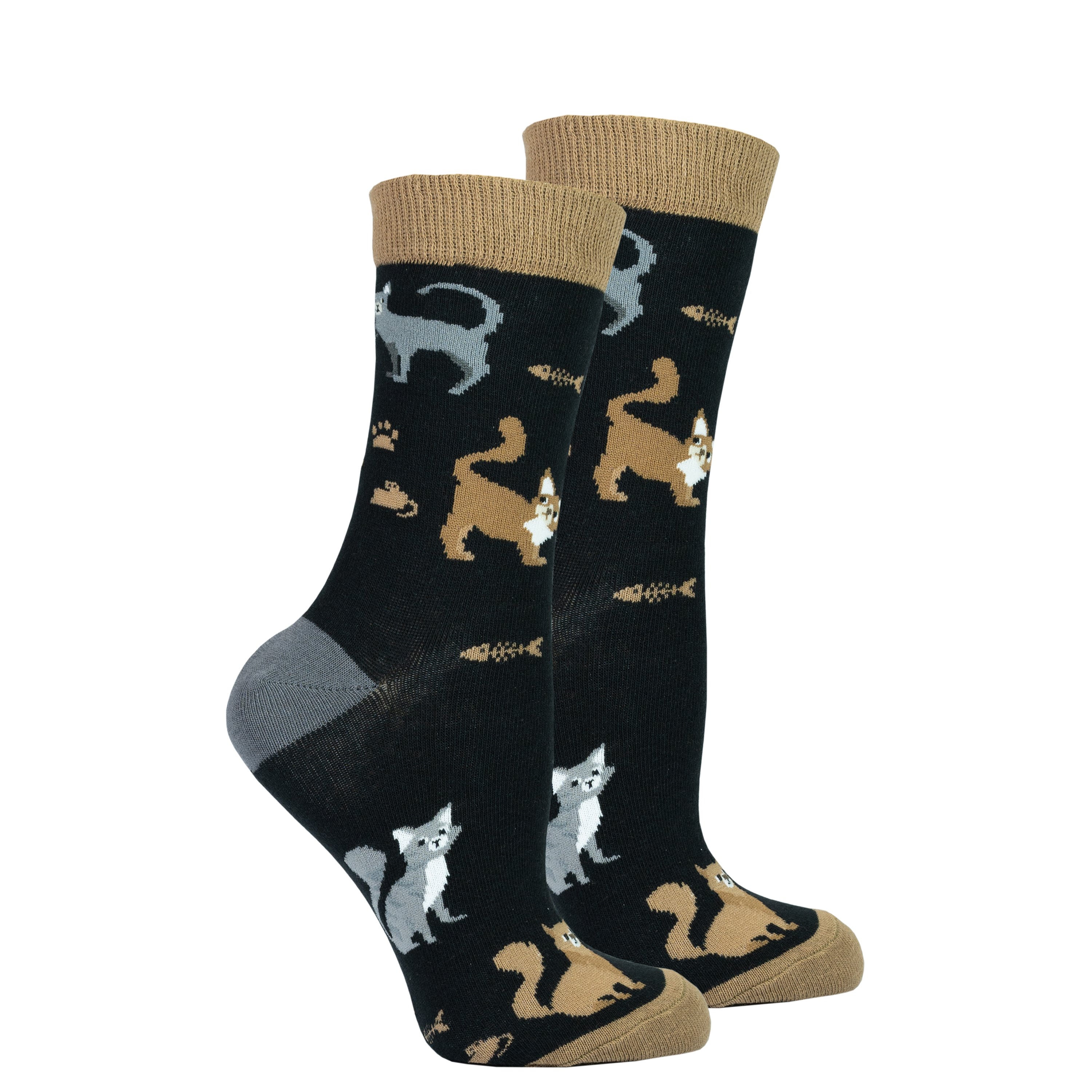 Colorful Women's Mrs. Kitty Socks made from premium cotton, featuring trendy patterns and a comfortable fit.