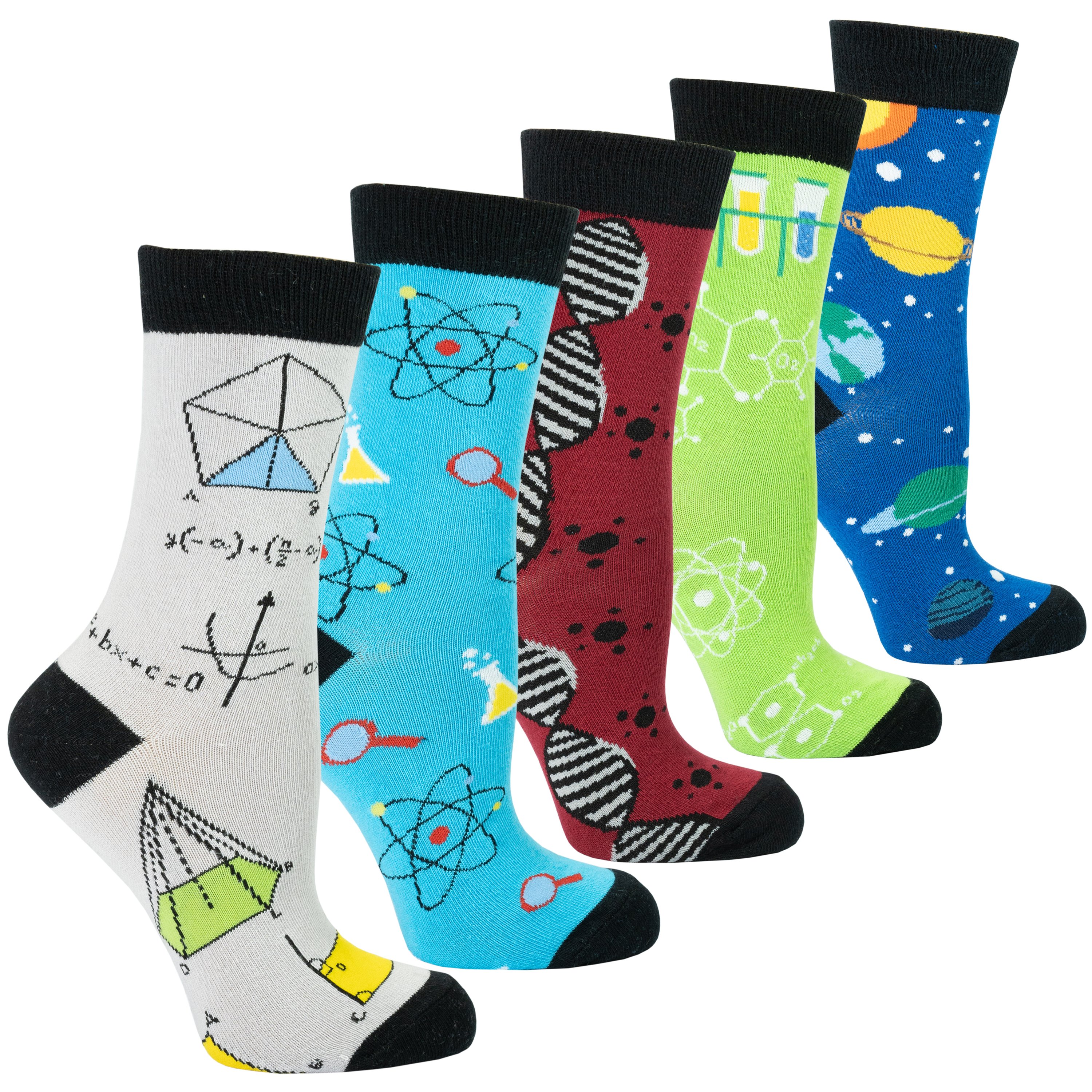 Colorful Women's Nerd Socks Set featuring trendy patterns and soft cotton material, perfect for adding fun to any outfit.