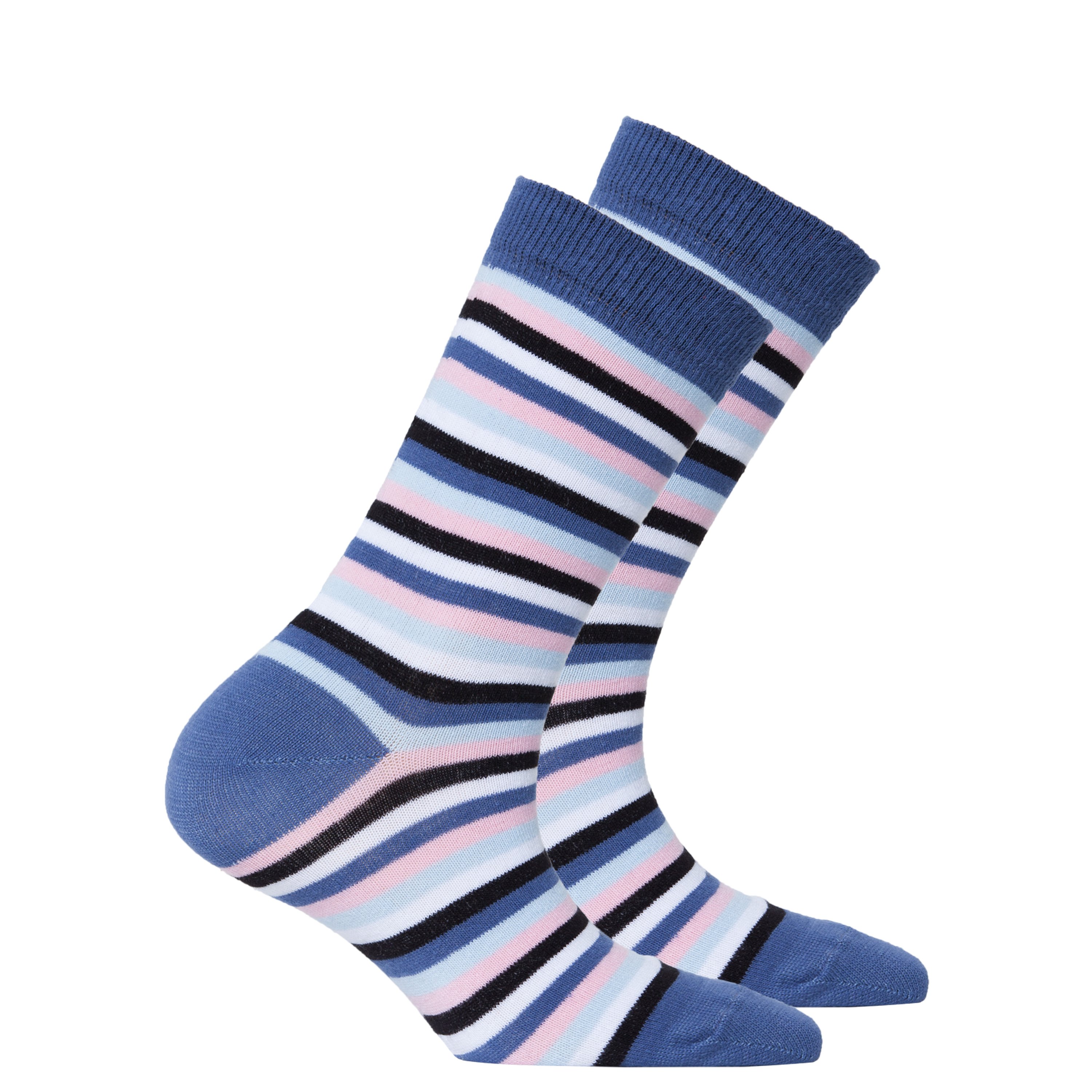 A pair of stylish Women's Pewter Stripe Socks featuring a trendy design, made from soft Turkish cotton for comfort.