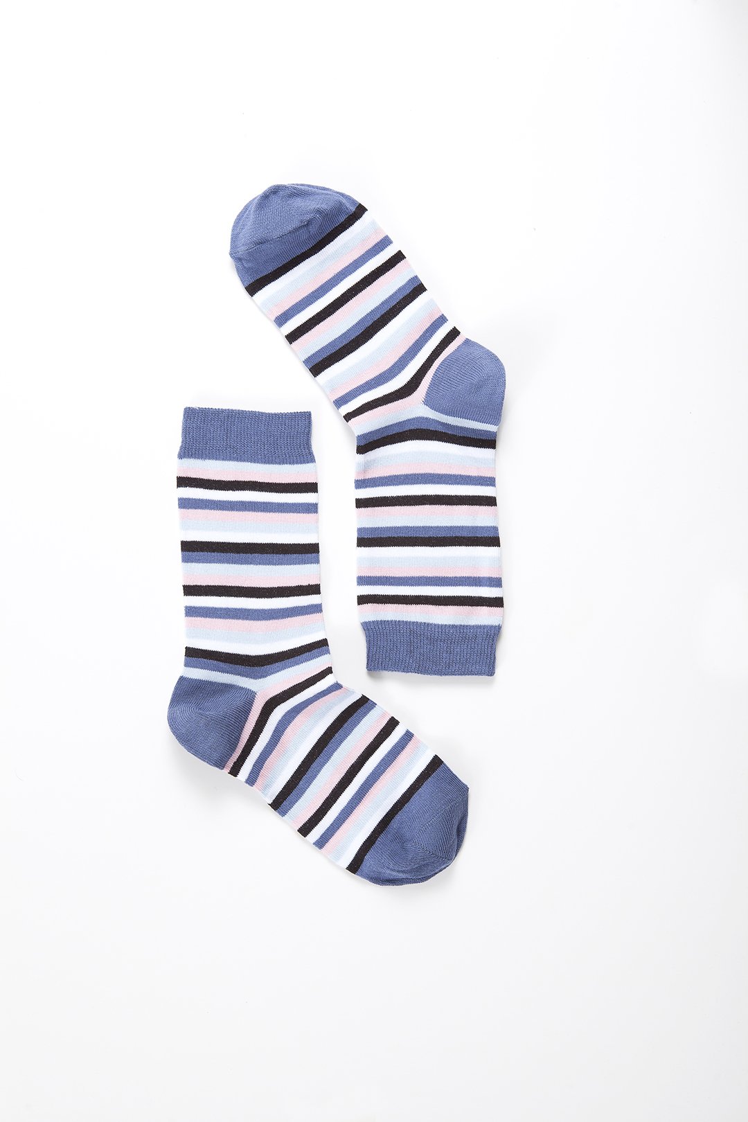 A pair of stylish Women's Pewter Stripe Socks featuring a trendy design, made from soft Turkish cotton for comfort.