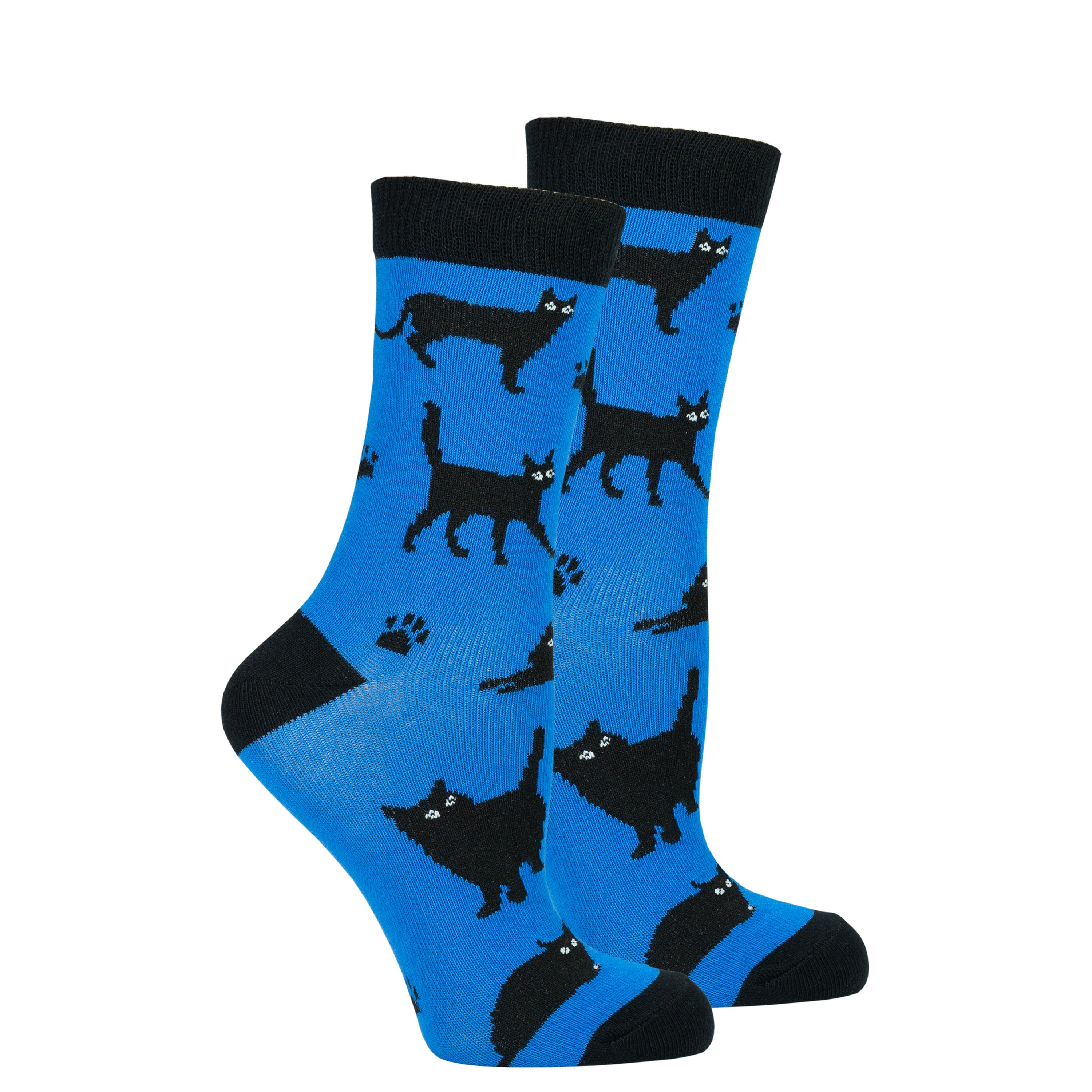 Colorful Women's Shadow Cat Socks featuring trendy patterns and premium cotton material, perfect for stylish comfort.