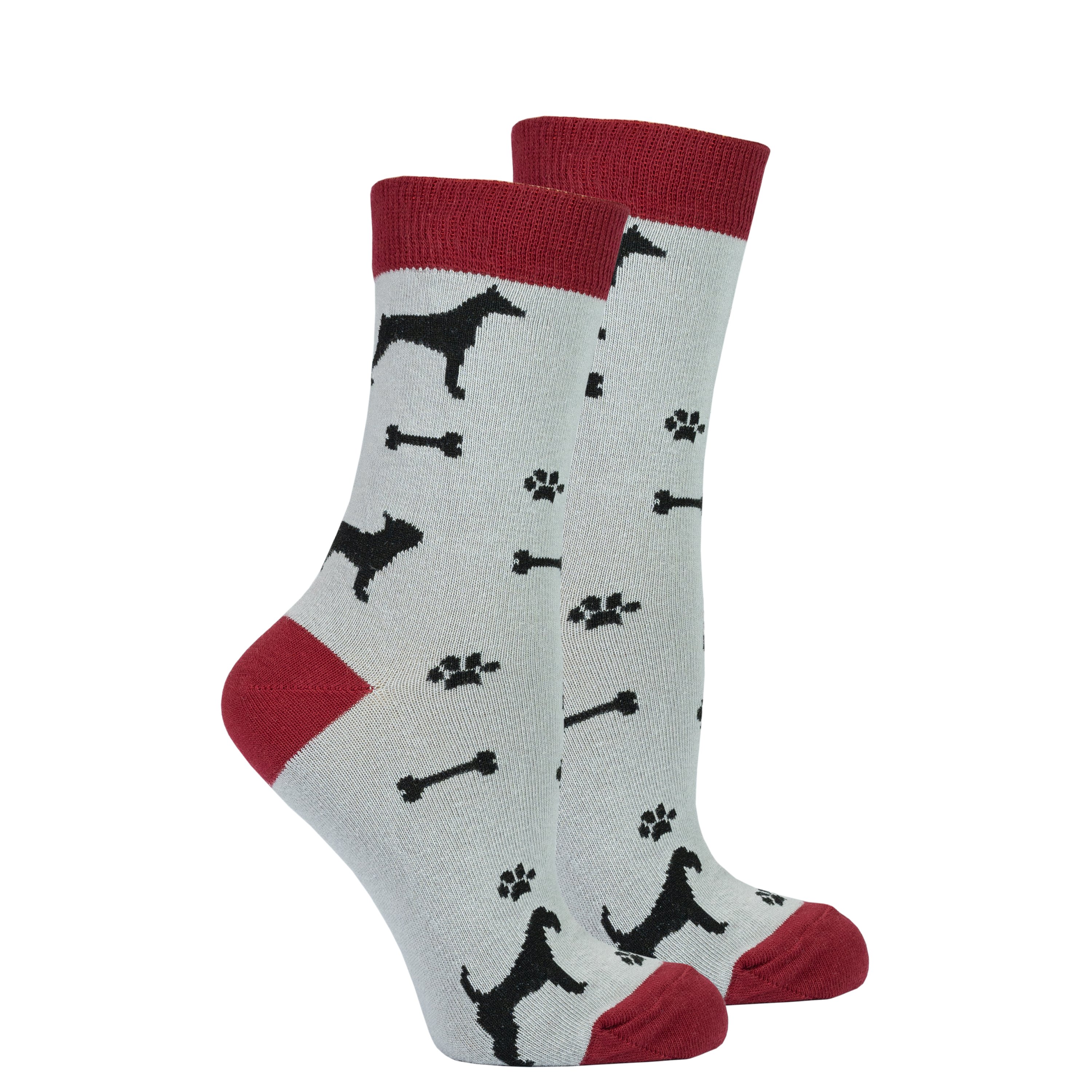 Colorful Women's Shadow Dog Socks made from premium cotton, featuring trendy patterns and a comfortable fit.