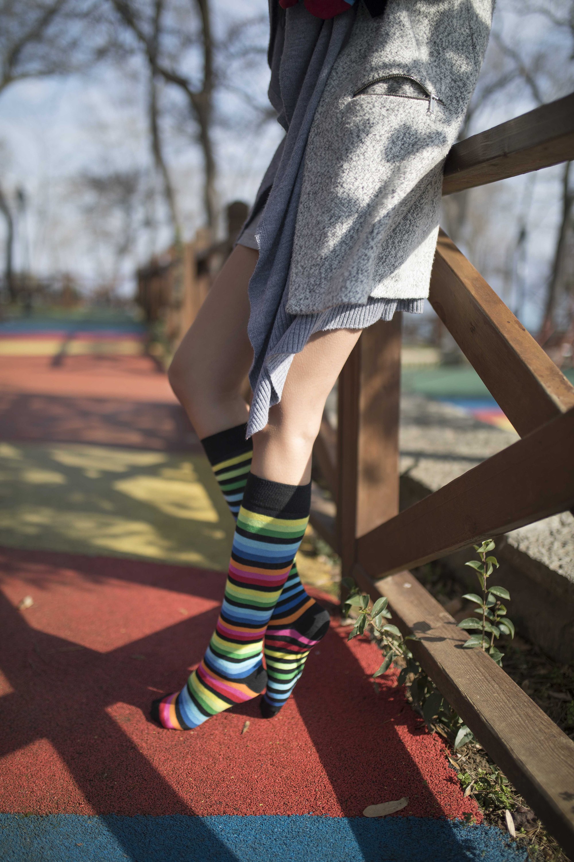 Colorful Women's Splashy Stripe Knee High Socks showcasing vibrant patterns and soft fabric, perfect for stylish comfort.