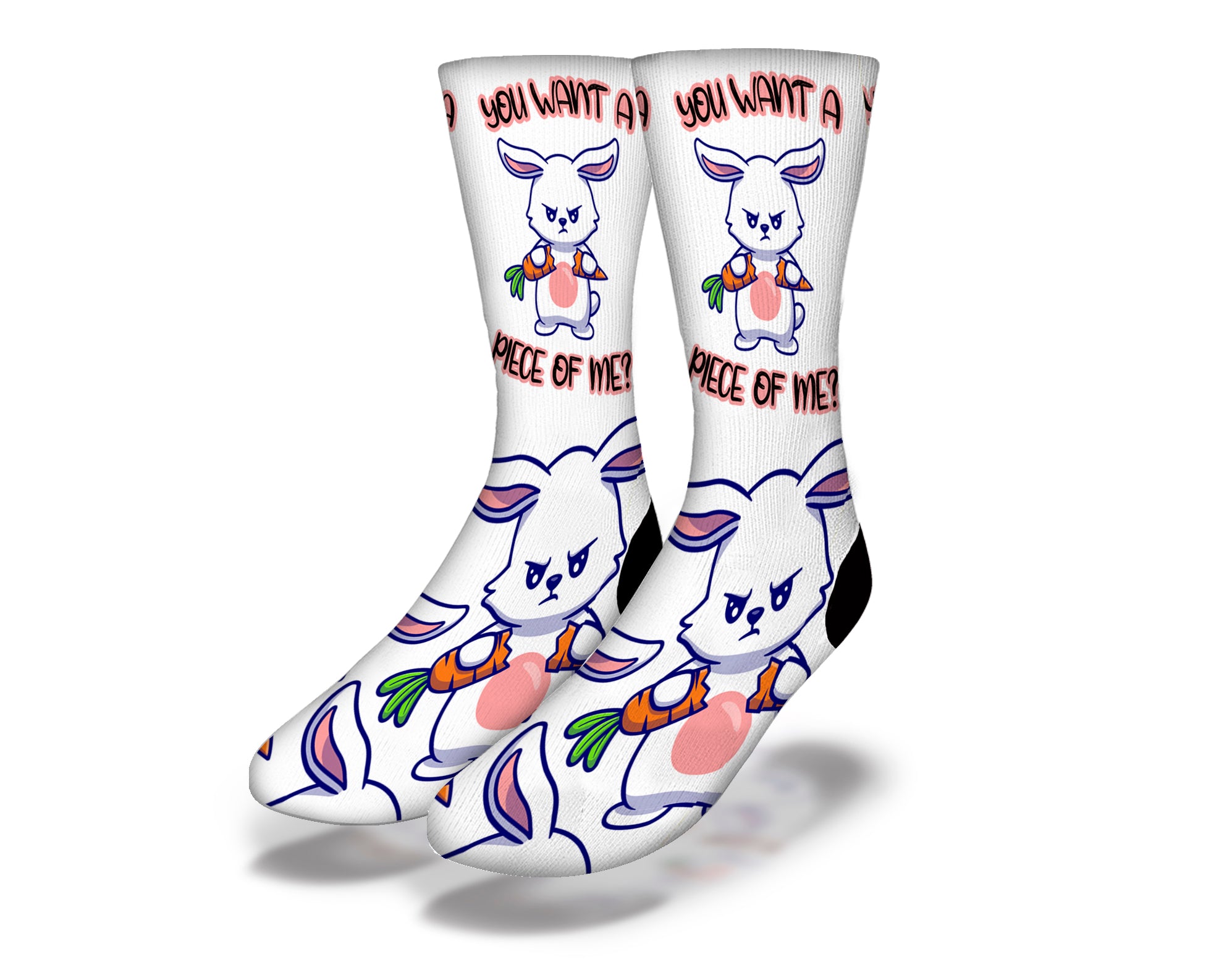 Colorful Easter Bunny socks featuring a playful design, perfect for holiday celebrations.