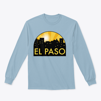 Abstract Skyline El Paso Design Sweatshirt featuring a unique skyline graphic, made from soft cotton fabric in a classic fit.