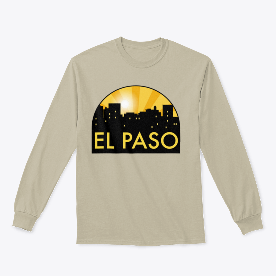 Abstract Skyline El Paso Design Sweatshirt featuring a unique skyline graphic, made from soft cotton fabric in a classic fit.