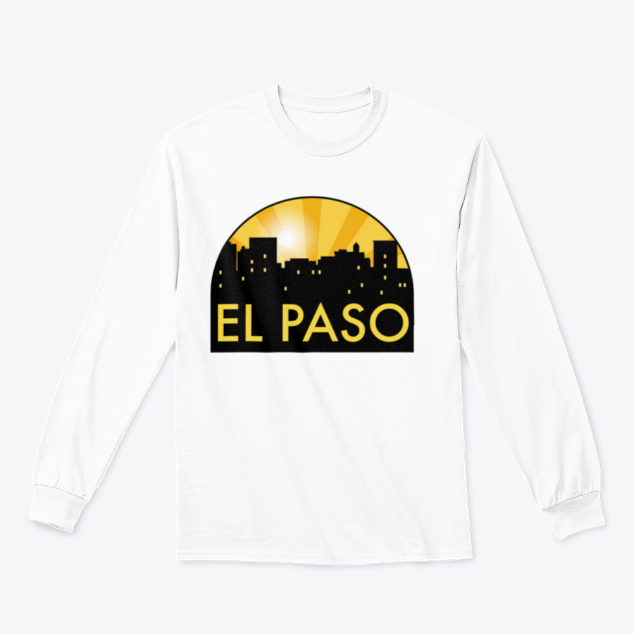 Abstract Skyline El Paso Design Sweatshirt featuring a unique skyline graphic, made from soft cotton fabric in a classic fit.