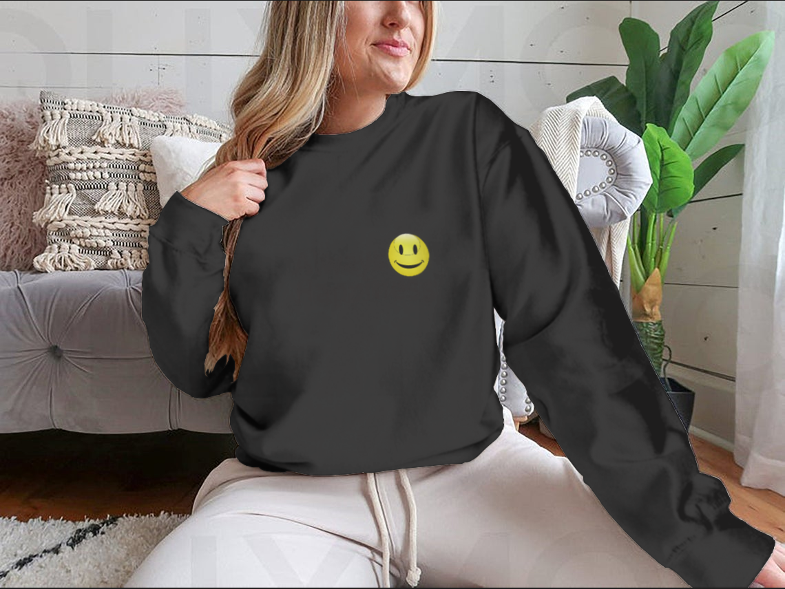 Always Happiness Vector Template Design for Sweatshirt featuring a stylish and comfortable design, perfect for customization and everyday wear.