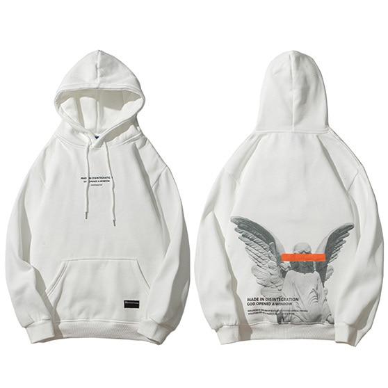 Angel God Printed Hoodie featuring a unique design, made from soft cotton and polyester blend, suitable for casual wear in spring and summer.