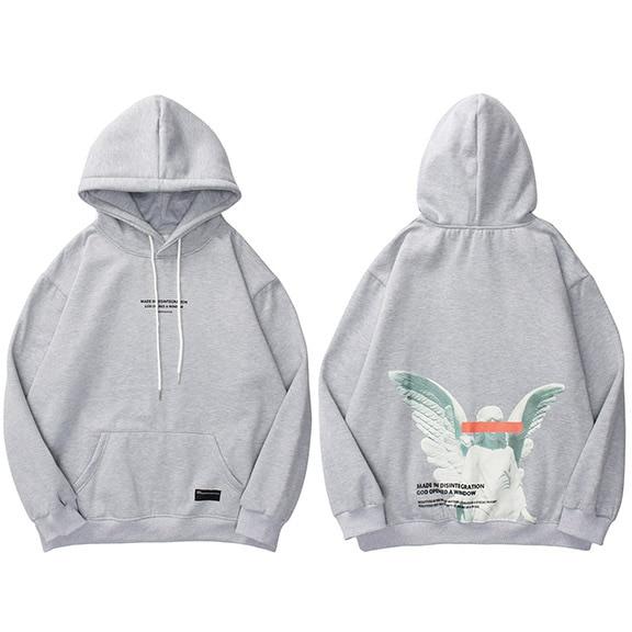 Angel God Printed Hoodie featuring a unique design, made from soft cotton and polyester blend, suitable for casual wear in spring and summer.