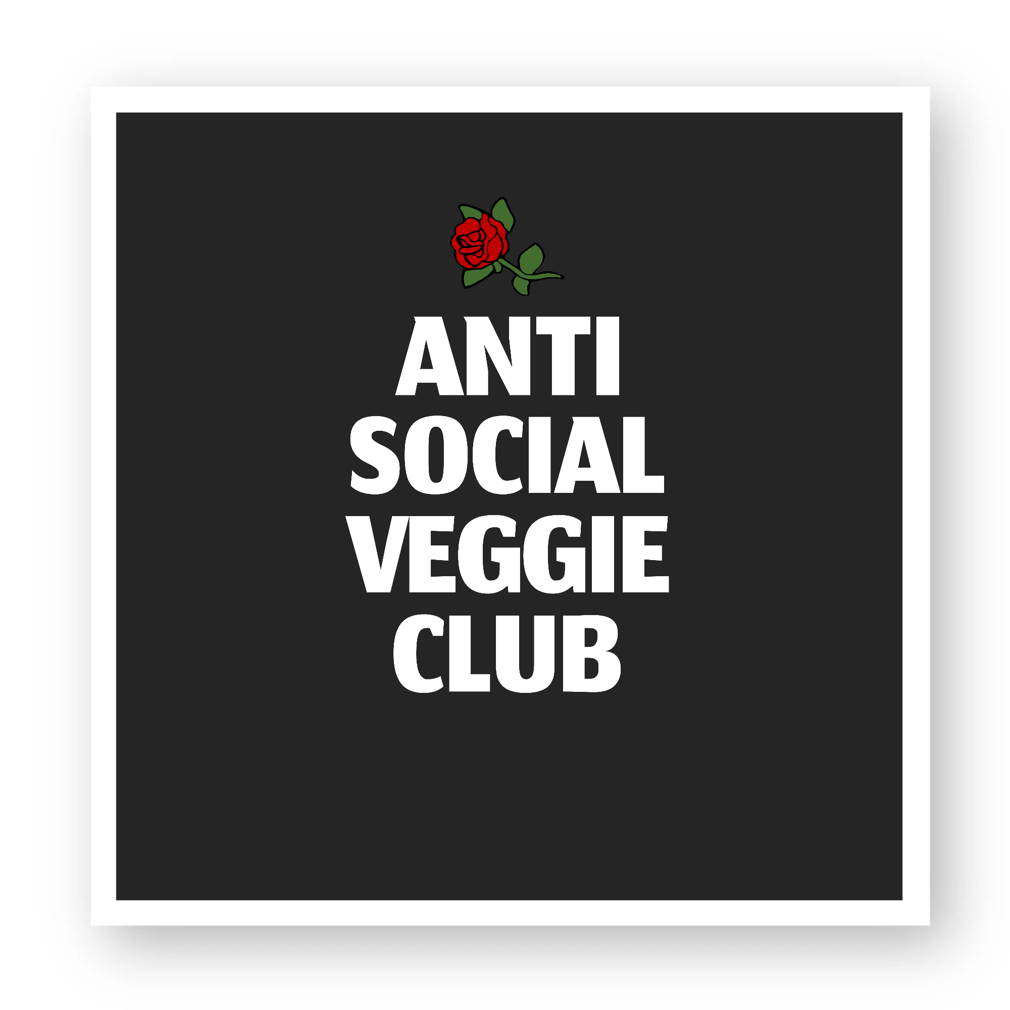 A colorful pack of five Anti Social Veggie Club stickers in various sizes featuring playful vegetable designs.