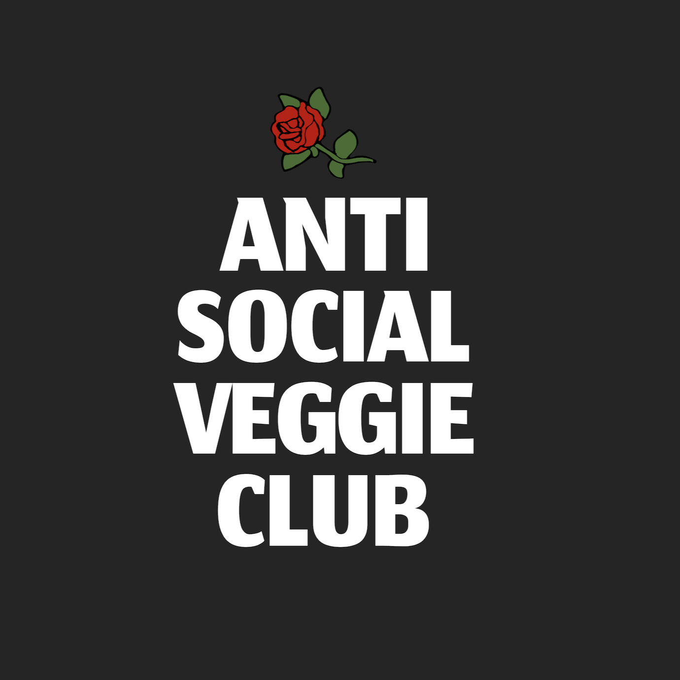 A stylish unisex hoodie featuring the Anti Social Veggie Club logo, made from organic cotton and recycled polyester, displayed against a neutral background.