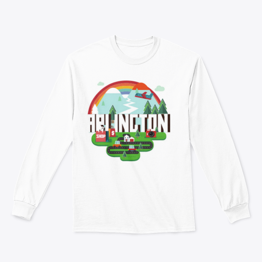 Stylish travel design apparel featuring Arlington City theme, showcasing comfort and quality.