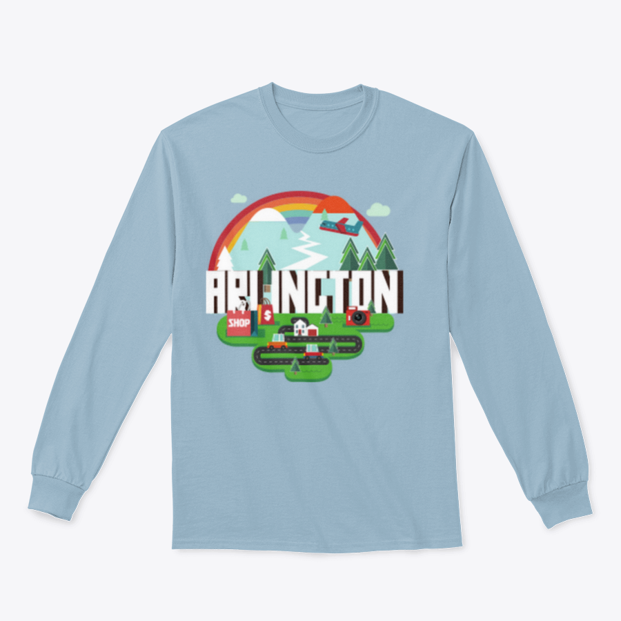 Stylish travel design apparel featuring Arlington City theme, showcasing comfort and quality.