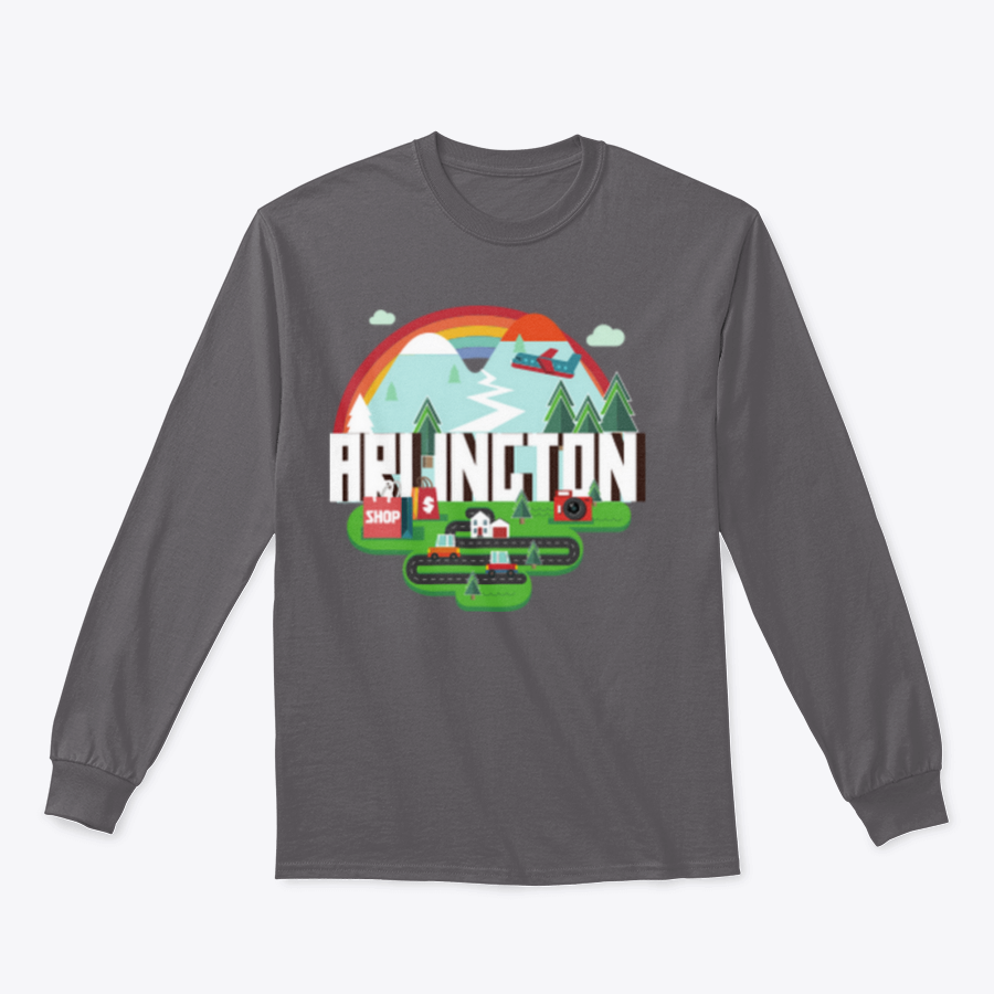 Stylish travel design apparel featuring Arlington City theme, showcasing comfort and quality.