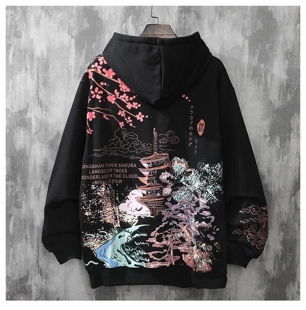 Asia inspired hoodie featuring a stylish Japan design, thick fabric, and a hood for warmth during autumn and winter.