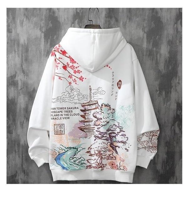 Asia inspired hoodie featuring a stylish Japan design, thick fabric, and a hood for warmth during autumn and winter.