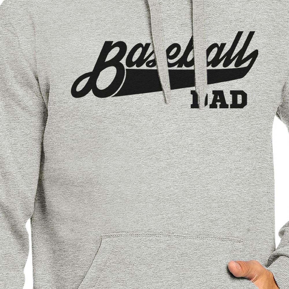 A stylish grey hoodie featuring a unique baseball dad design, perfect for Father's Day gifts.