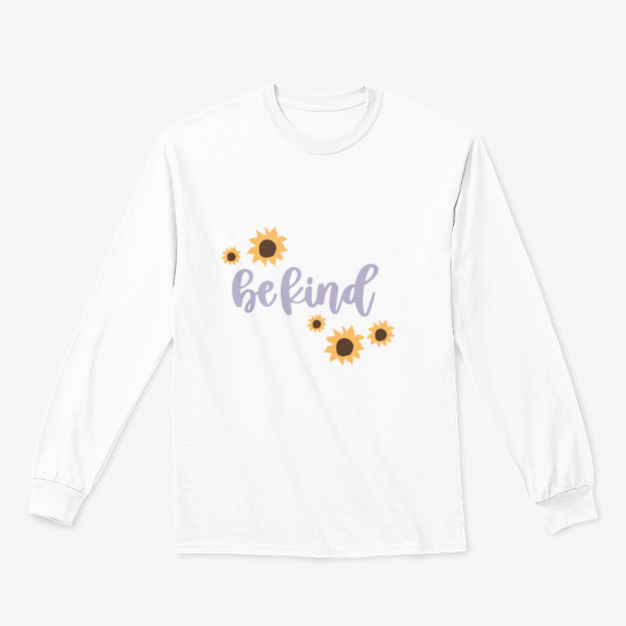 A cozy sweatshirt featuring a cute 'Be Kind' design, made from a soft cotton-polyester blend, perfect for casual wear.