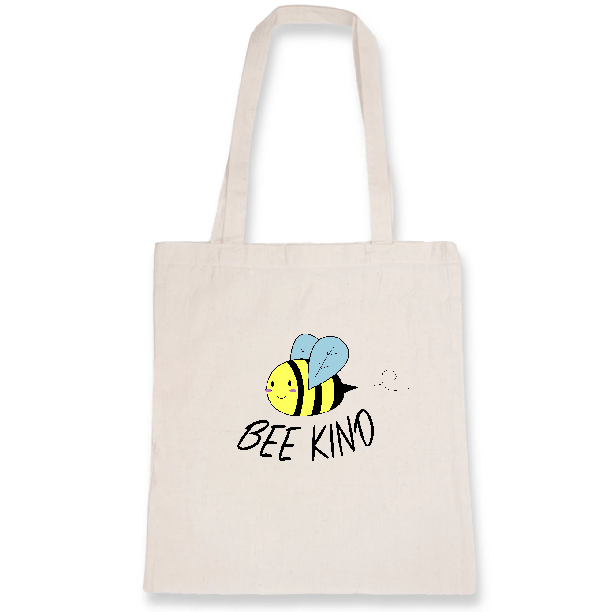 Bee Kind Organic Cotton Tote Bag made from 100% organic cotton, featuring eco-friendly printing and a stylish design.